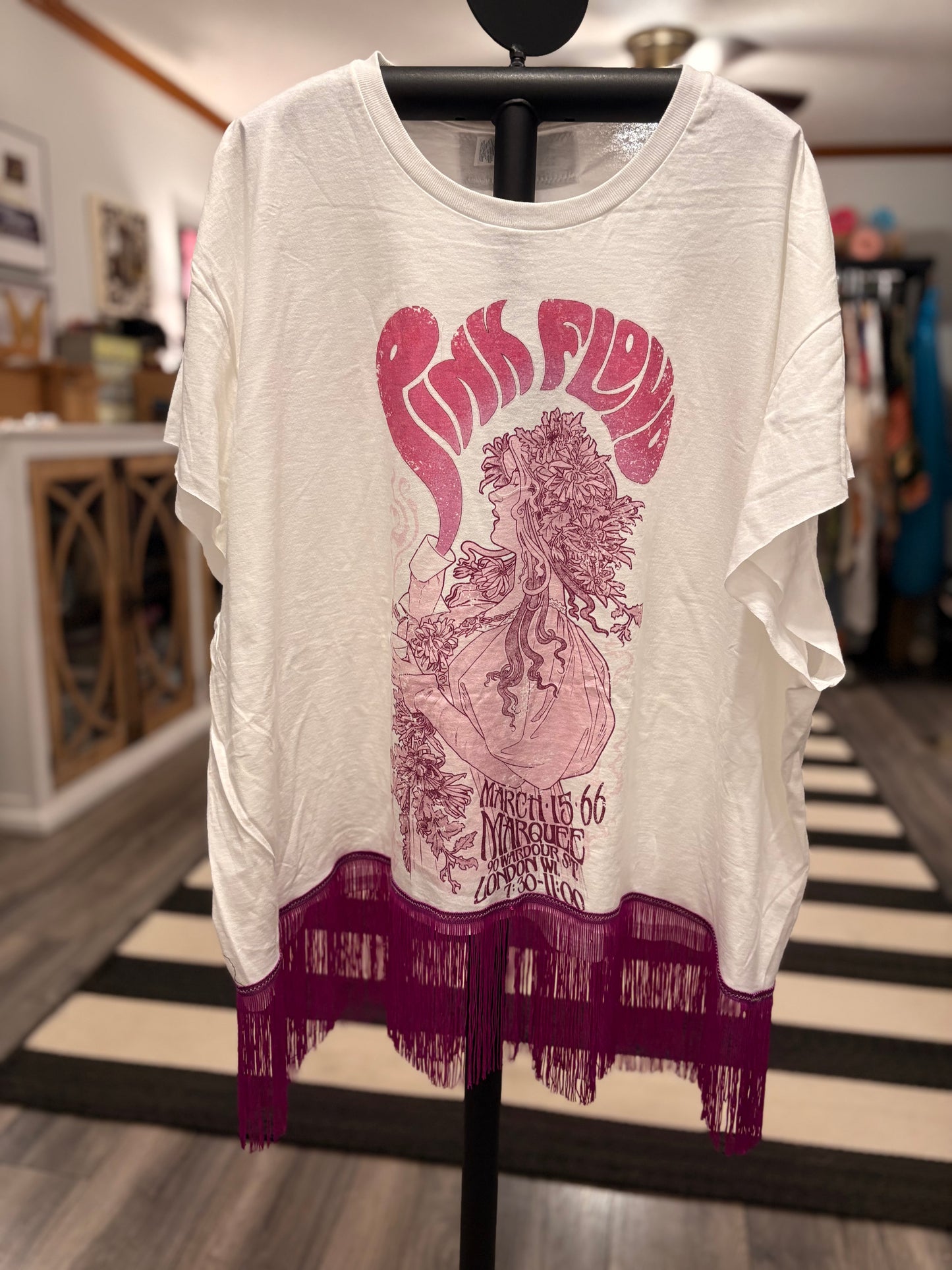 Pink Plum Fringe Tee One Size Fits Small to XXL