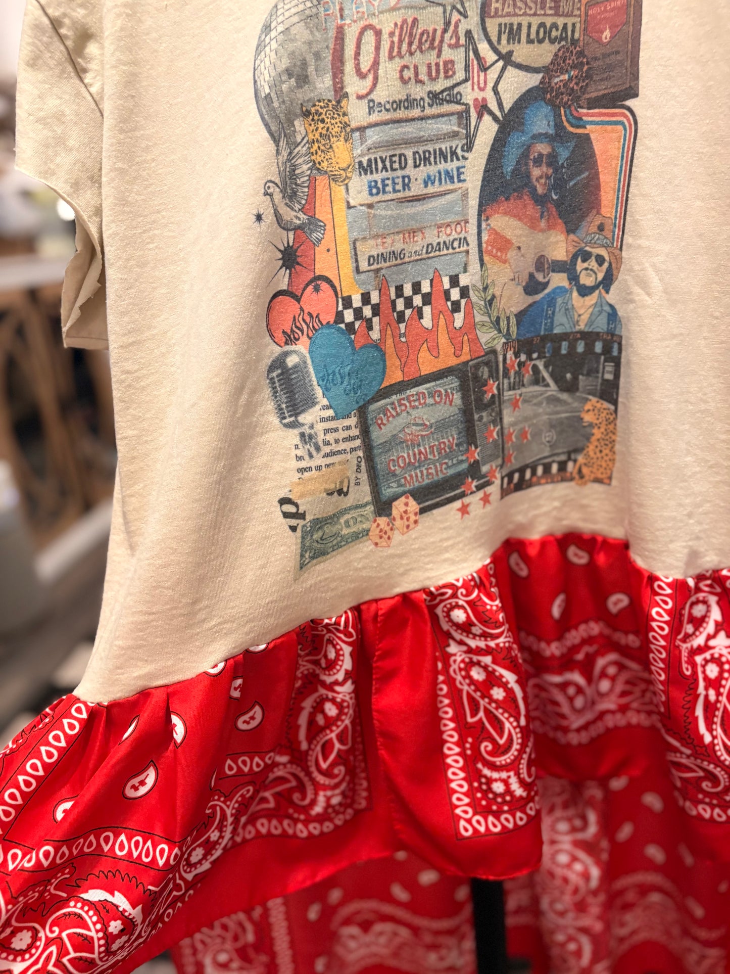 Urban Cowboy Drama Ho/Lo Bandana Tee One size fits a Small to Large 6-12