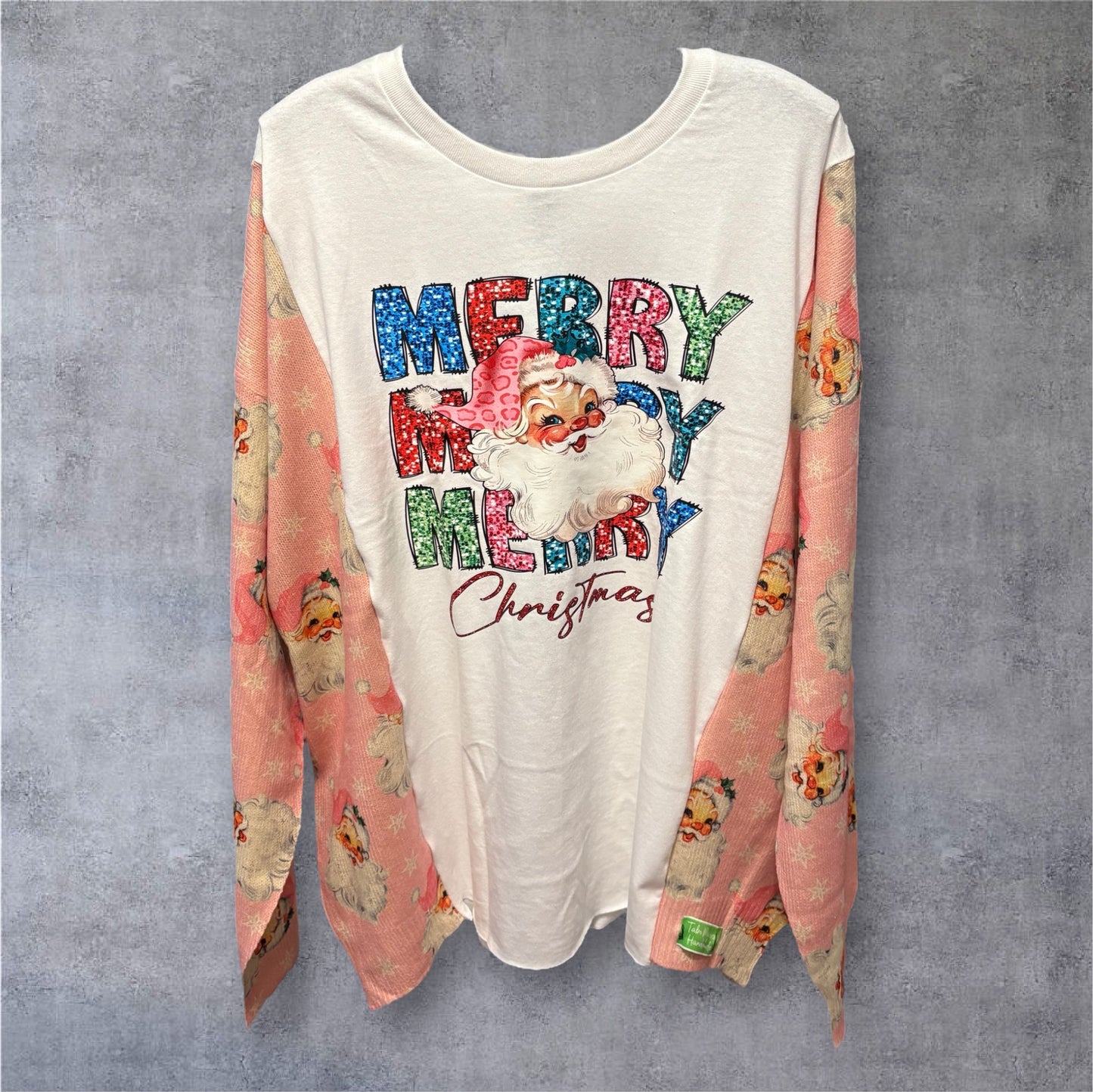 Vintage Santa Upcycled Drop Sleeve Sweater One Size Fits a Small to XXL