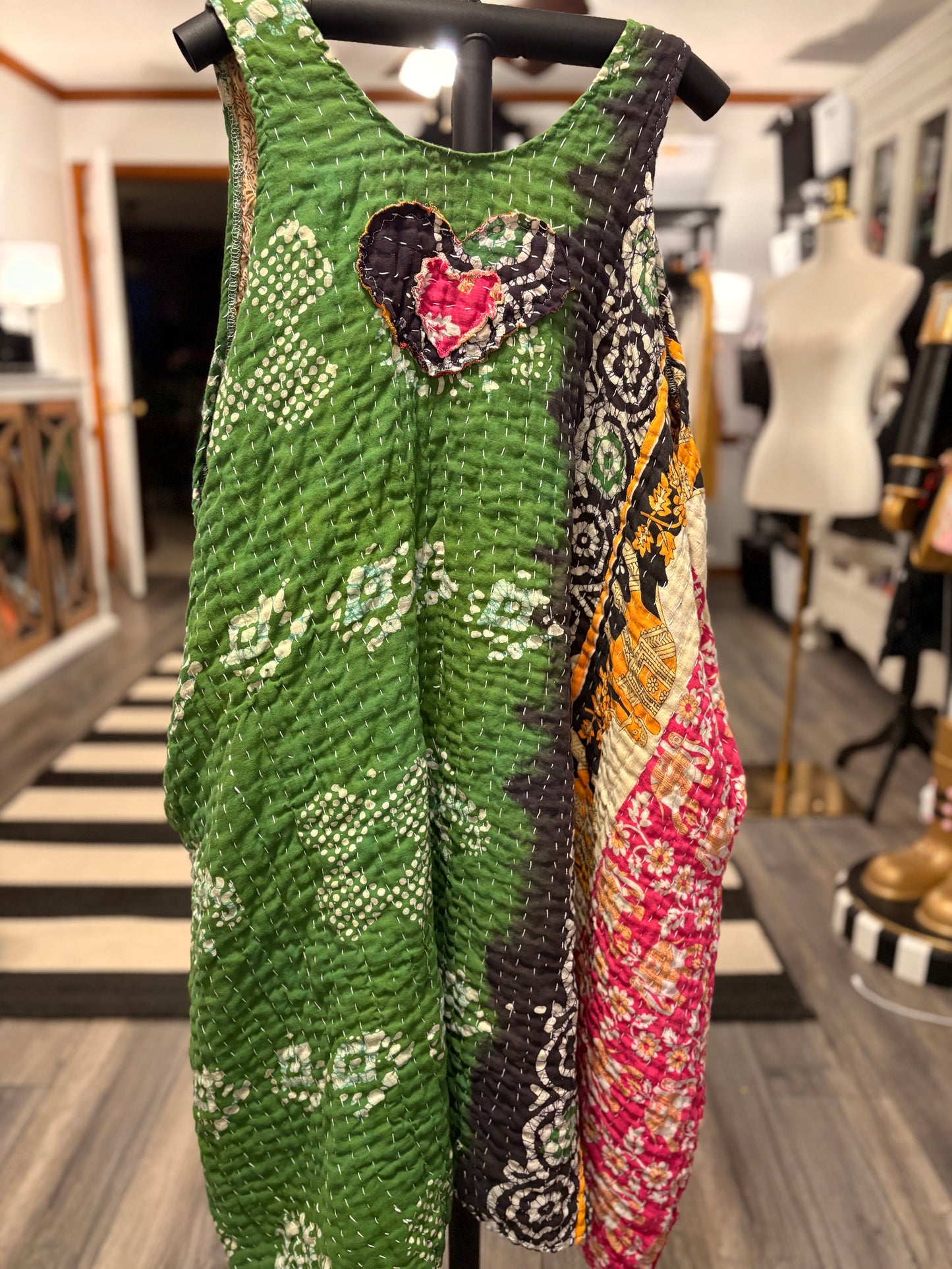 Degas Upcycled Vintage Kantha Quilt ART Jumper One Size Fits A Large to 3X Oversized