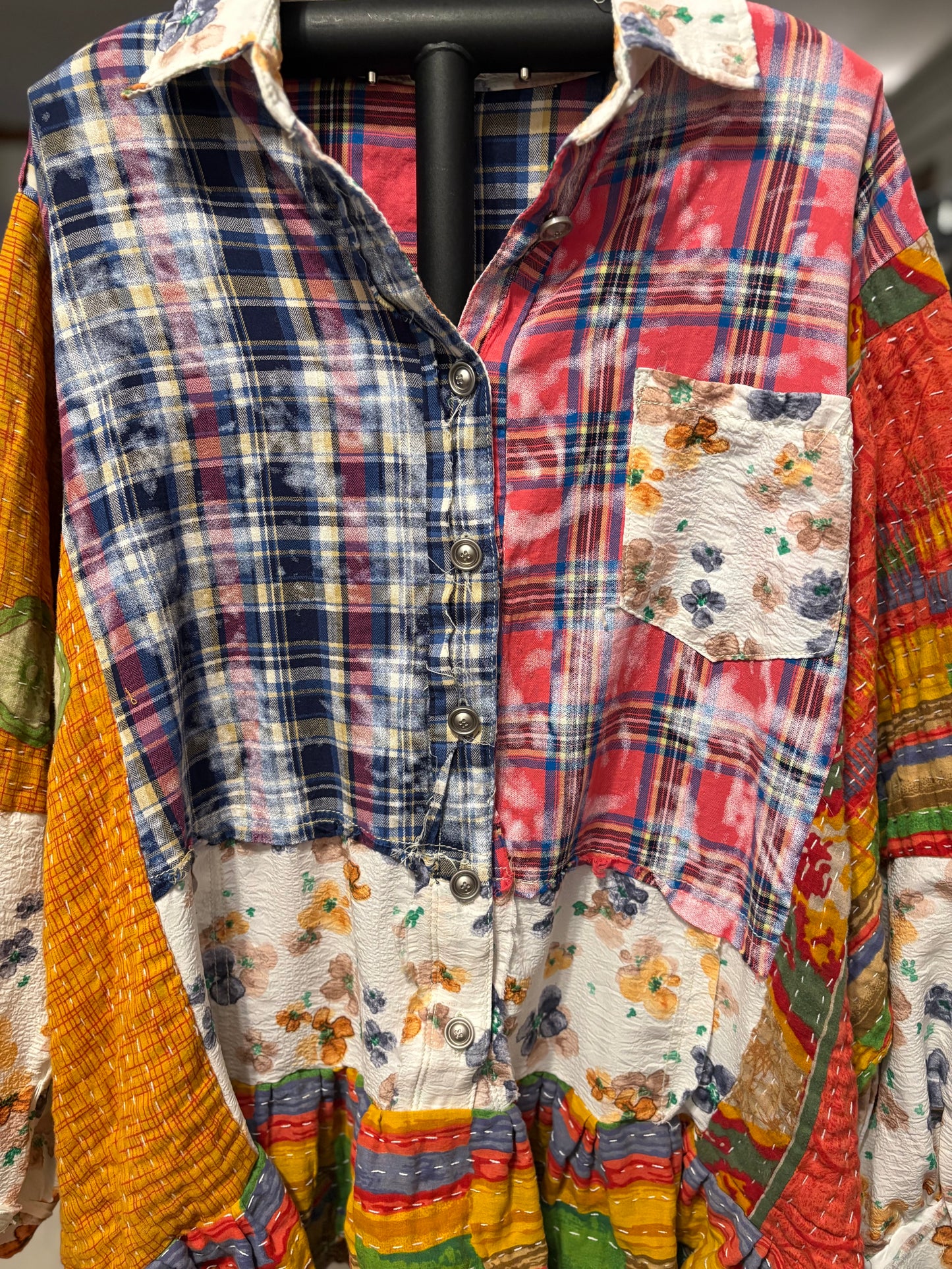 Violetta Upcycled Vintage Kantha Dress/Long Shirt One Size Fits Most