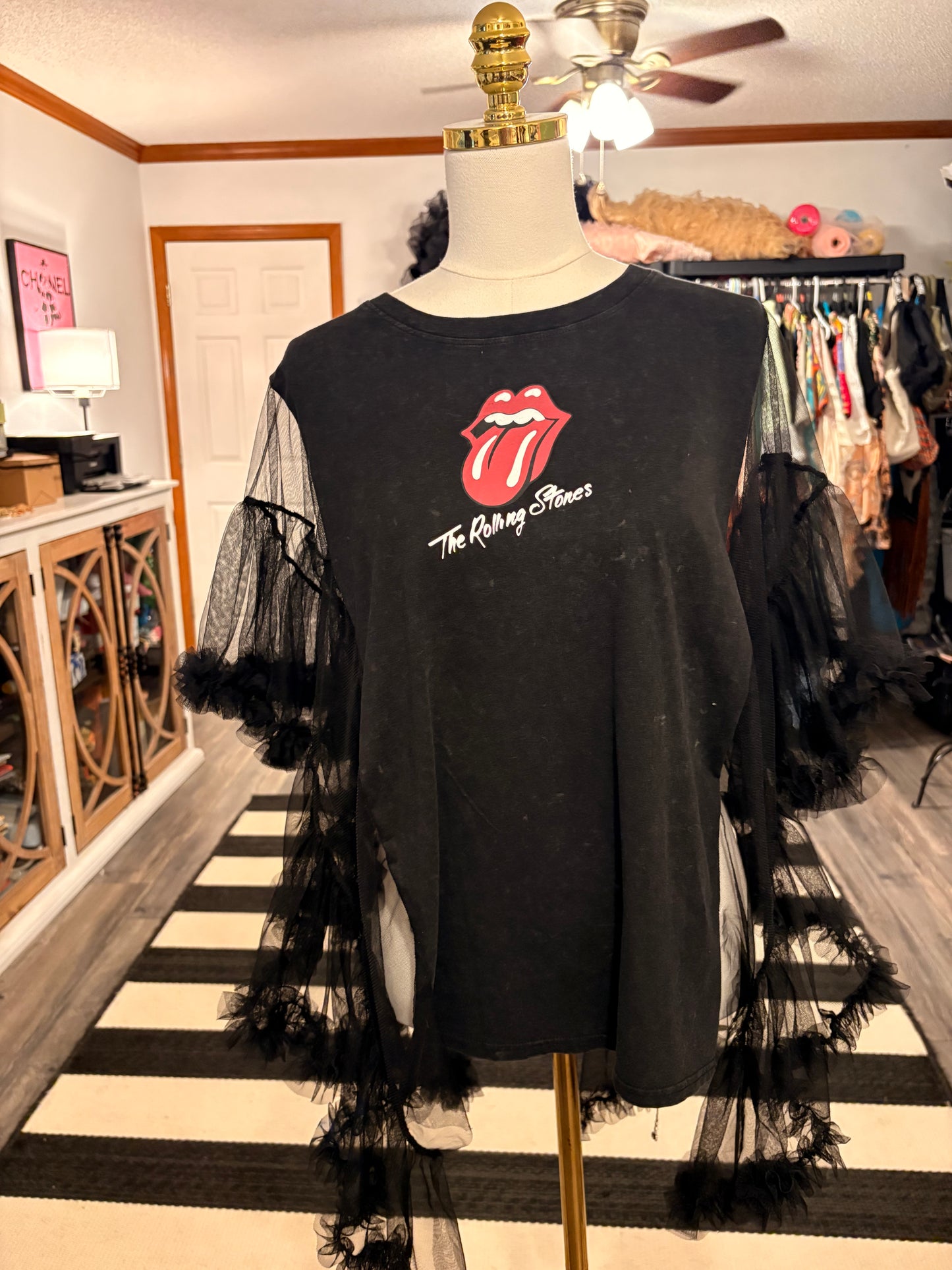 Stoned Upcycled Rockstar Poncho One Size Fits a Small to Large