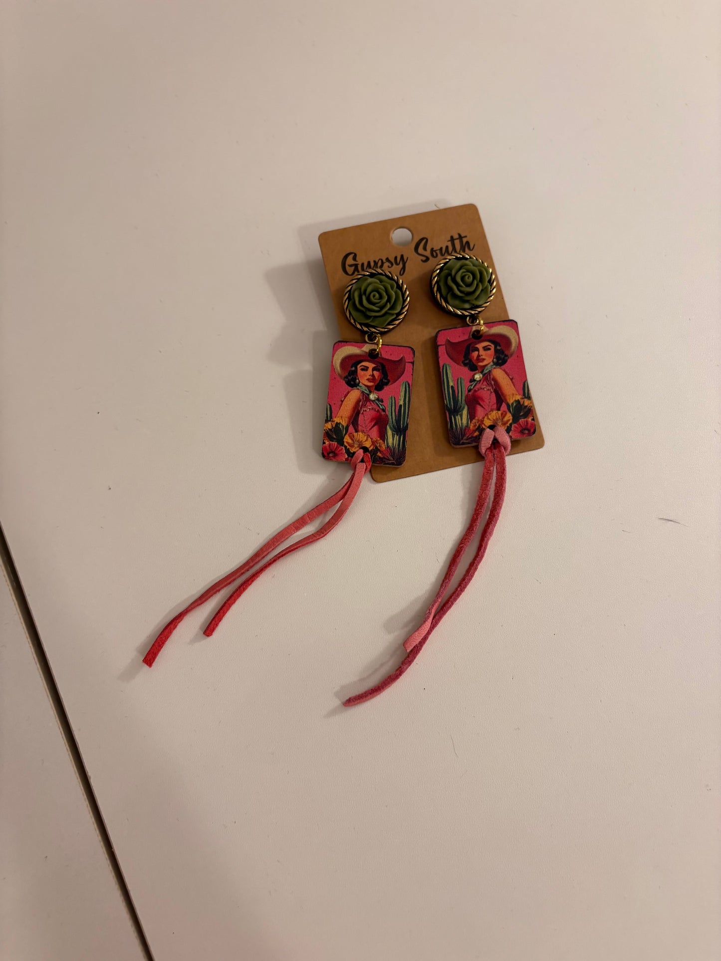 I Wanna Be A Cowgirl Handcrafted Wooden Earrings