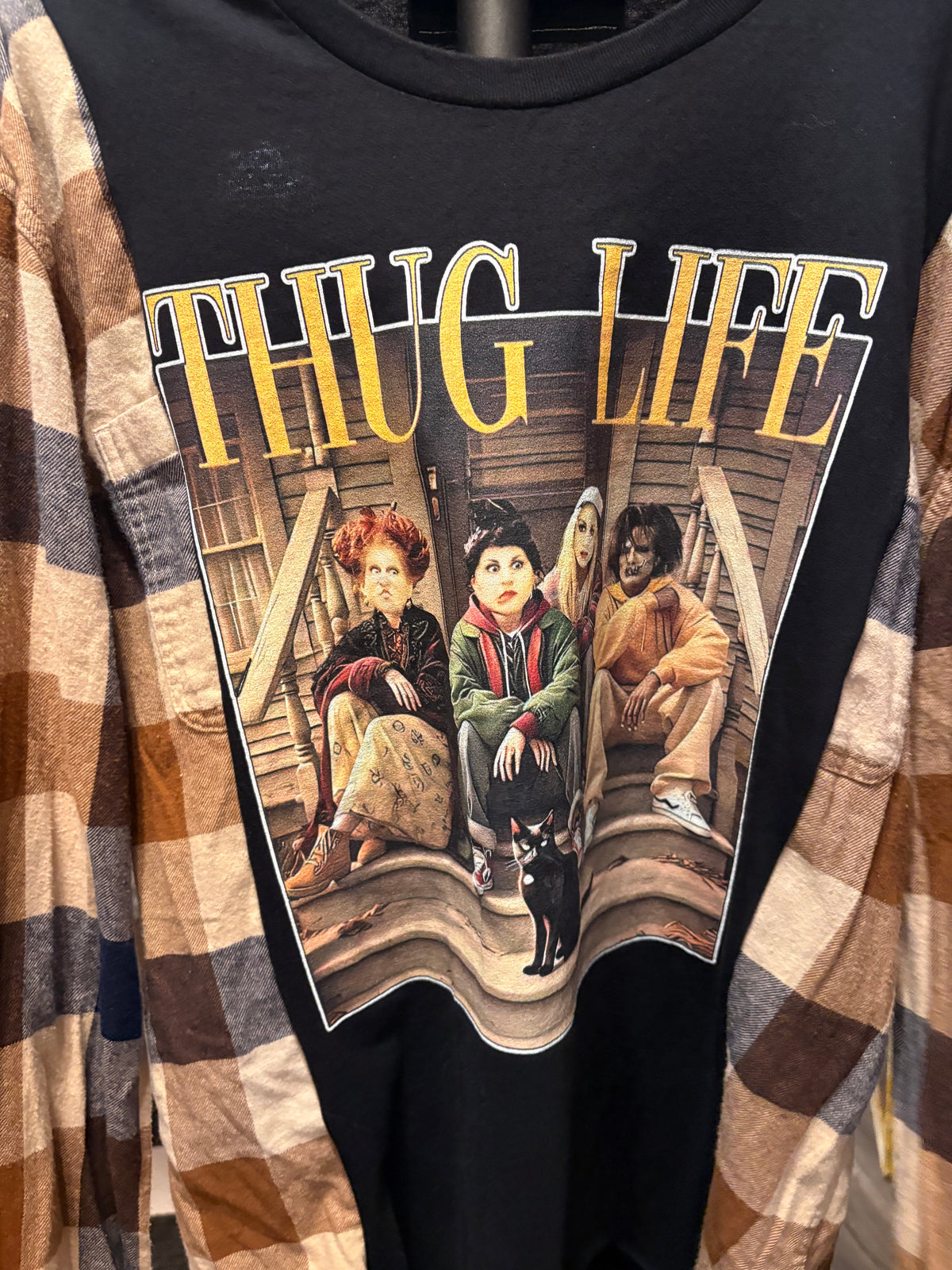 Thug Life Tee Flannel One Size Fits Small to Large