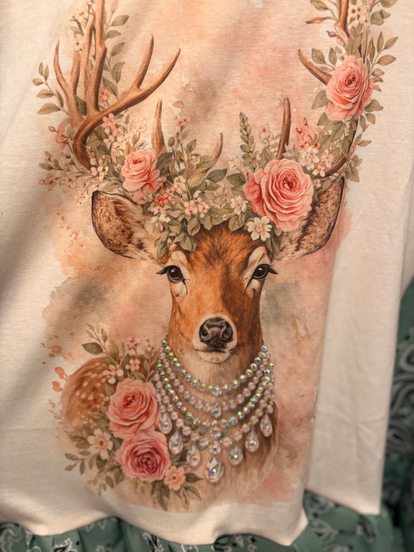 Deer Me Sage Bandana Ruffled Poncho One Size Fits a Small to 3X