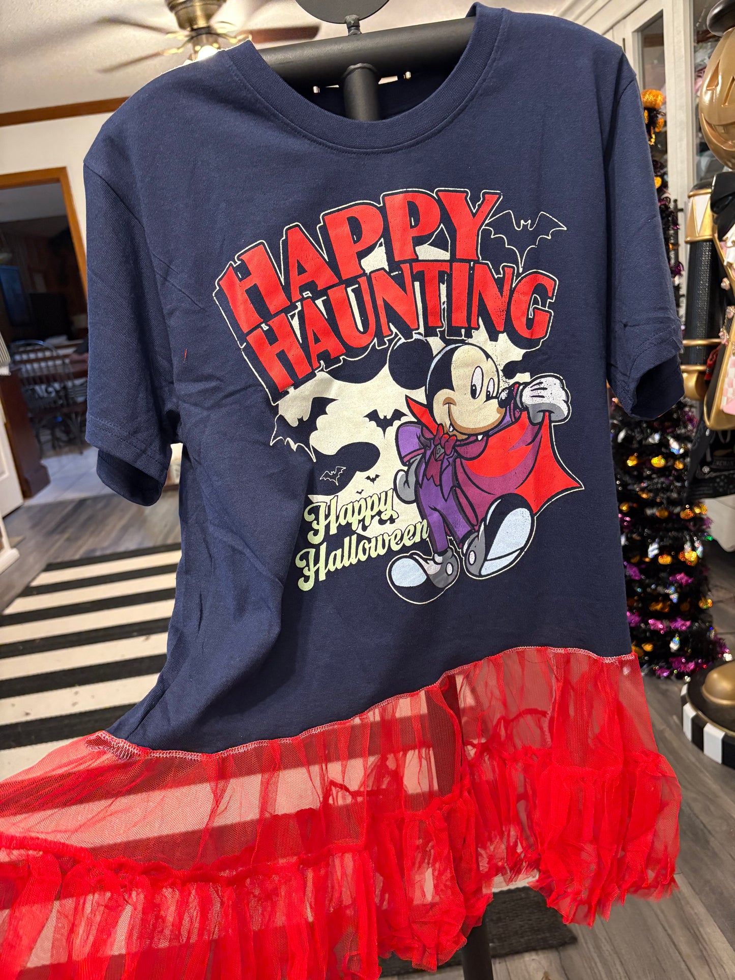 Happy Haunting Mickey Rockstar Tutu Tee One Size Fits a Small to Large