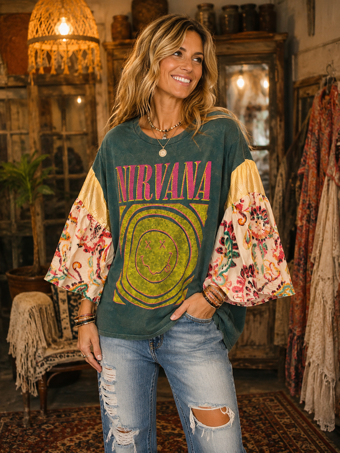 In Utero Upcycled Glam Tee One Size fits an XS to Medium