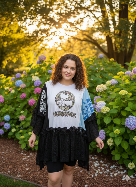 The Festival Upcycled Rockstar Fairytale Top One Size Fits a Small to 3X Super Oversized!