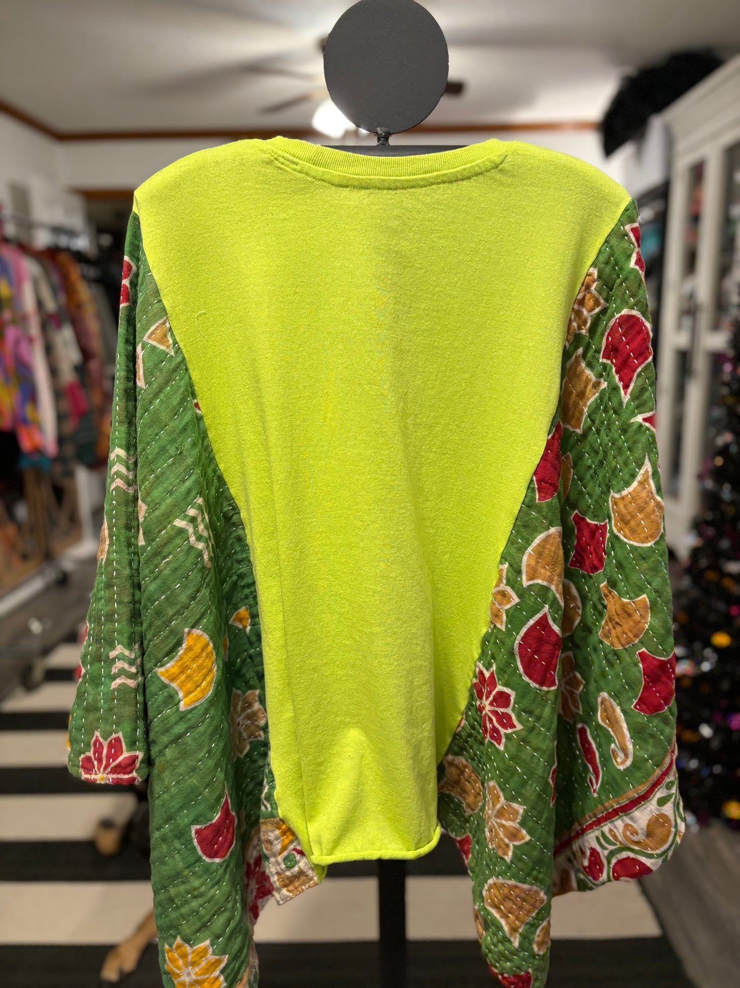 Grinch Vintage Kantha Poncho Tee One Size Fits a Small to XXL