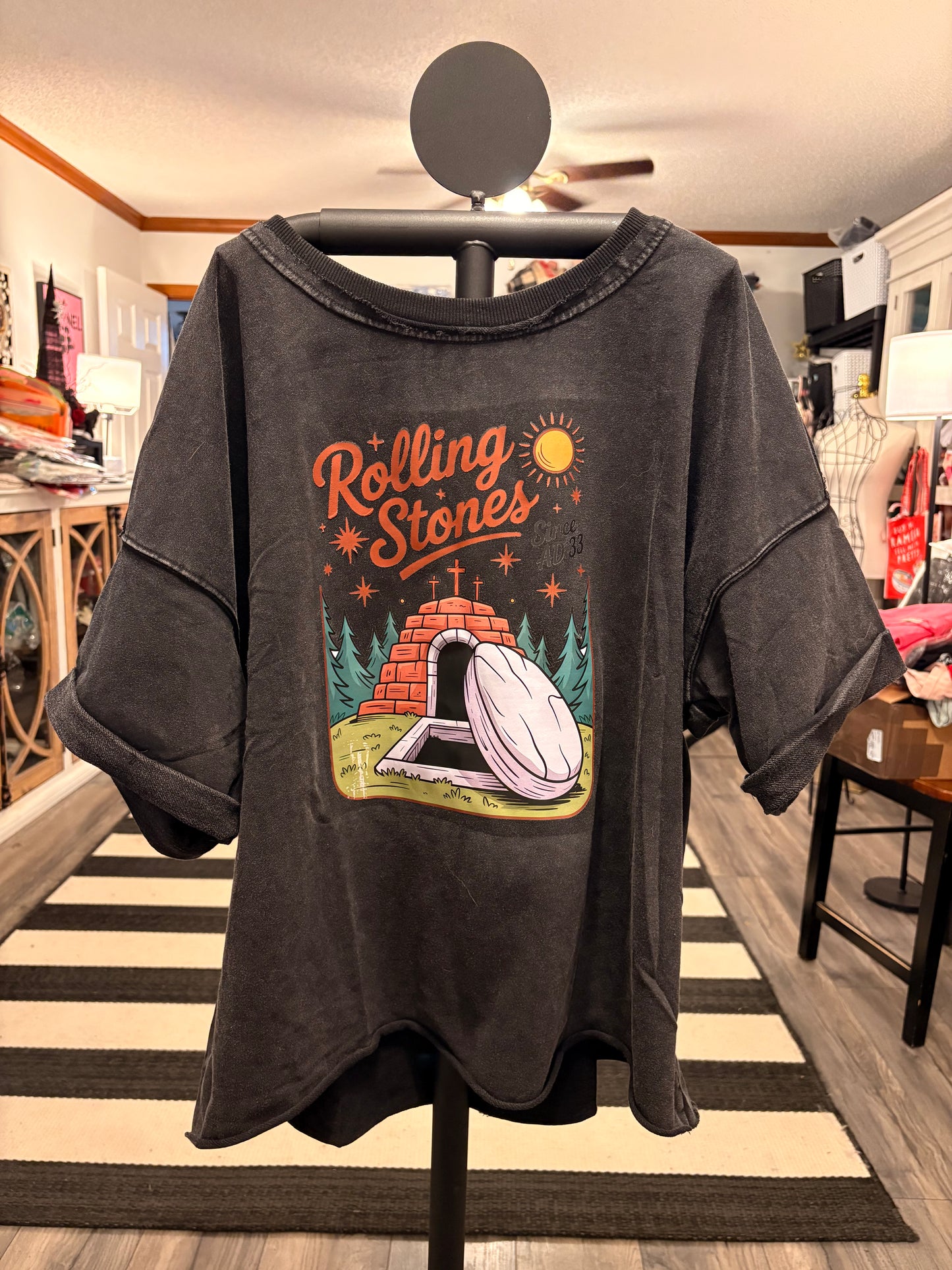 Original Stones “Junk” Tee OVERSIZED Acid Washed One Size Fits a Large to 3X