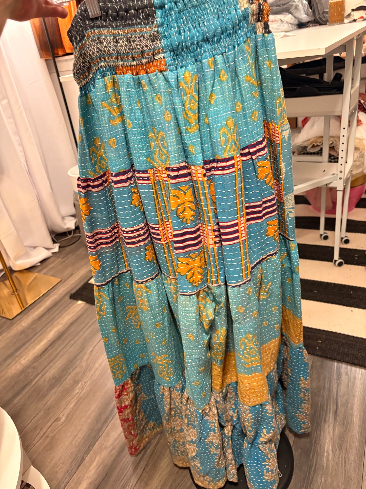 Halle Upcycled Kantha Pants One Size Fits a Size Small to 3X 2-22