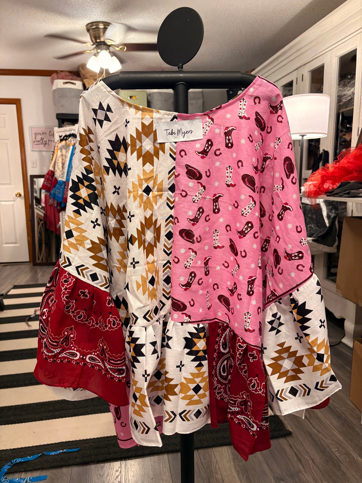Boots and Bandanas Bandana Ruffled Poncho One Size Fits a Small to 3X
