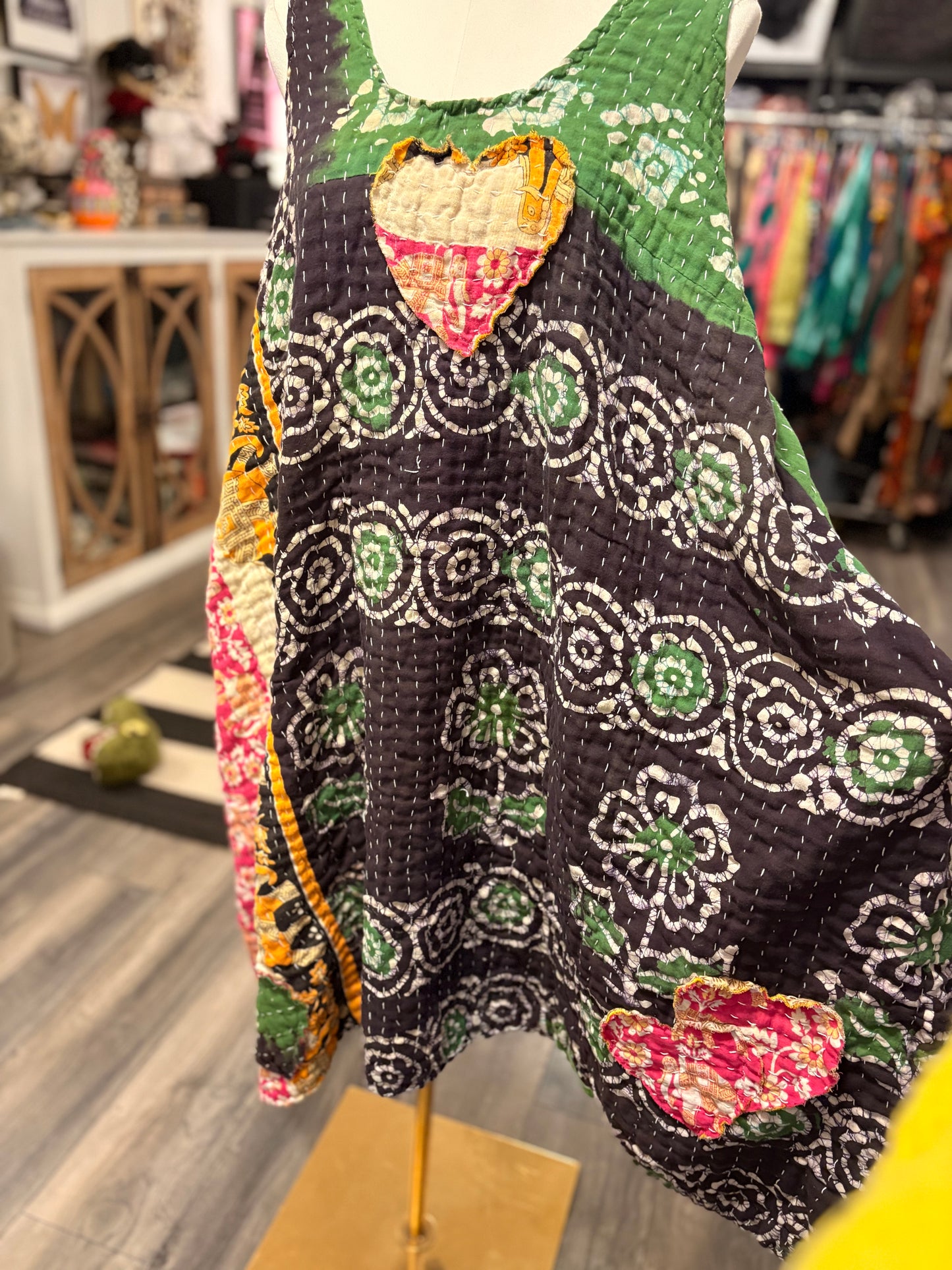 Degas Upcycled Vintage Kantha Quilt ART Jumper One Size Fits A Large to 3X Oversized