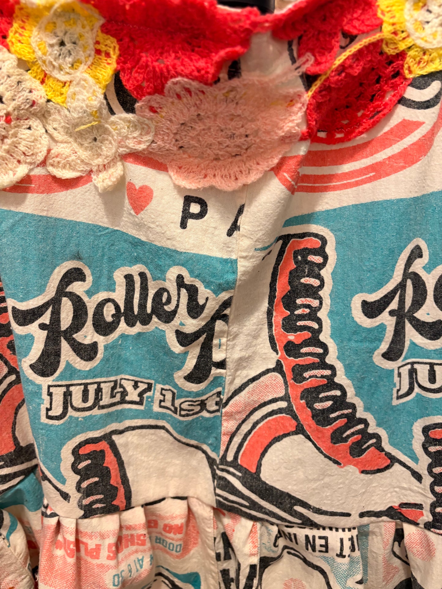Roller Derby Crochet and Ruffles Overall Tank One Size Fits Most S-XXL Oversized