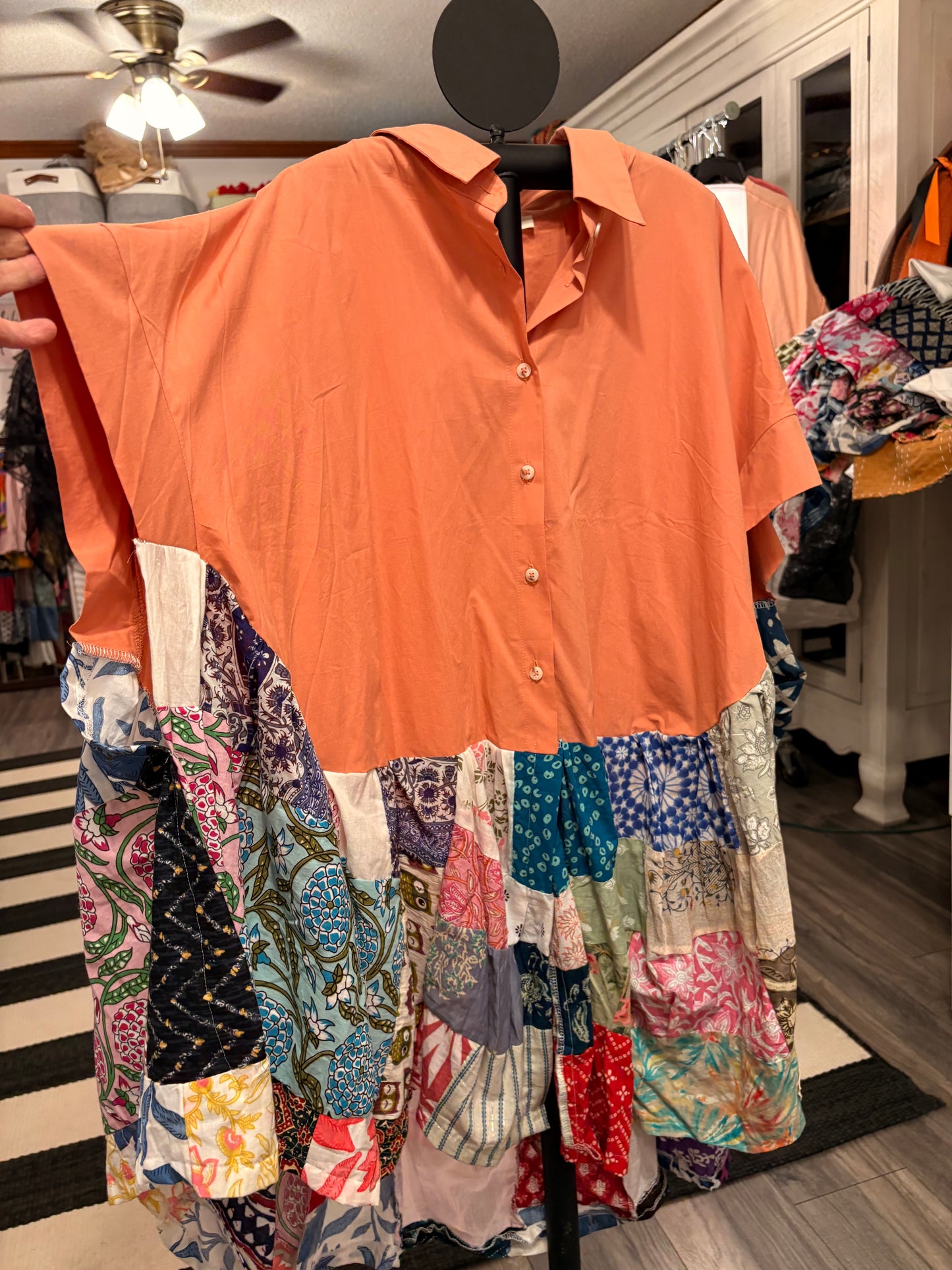 Shannon Upcycled Patchwork Circle Poncho One Size Fits Most