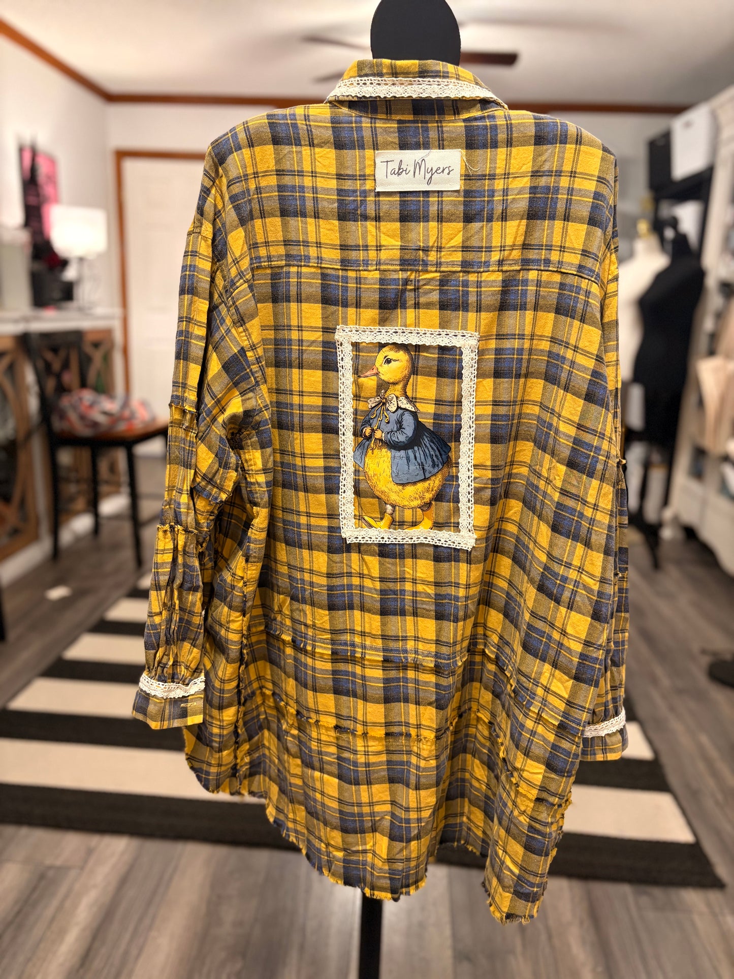 Ruffle Feathers “Junk” Flannel Very Long Length One Size Fits an XXL-3X 16-20