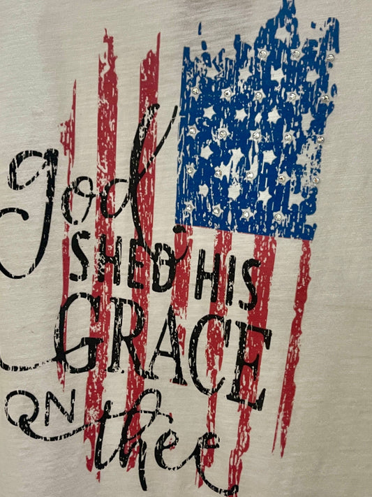 God Shed His Grace on Thee Tattered Tee: Sm