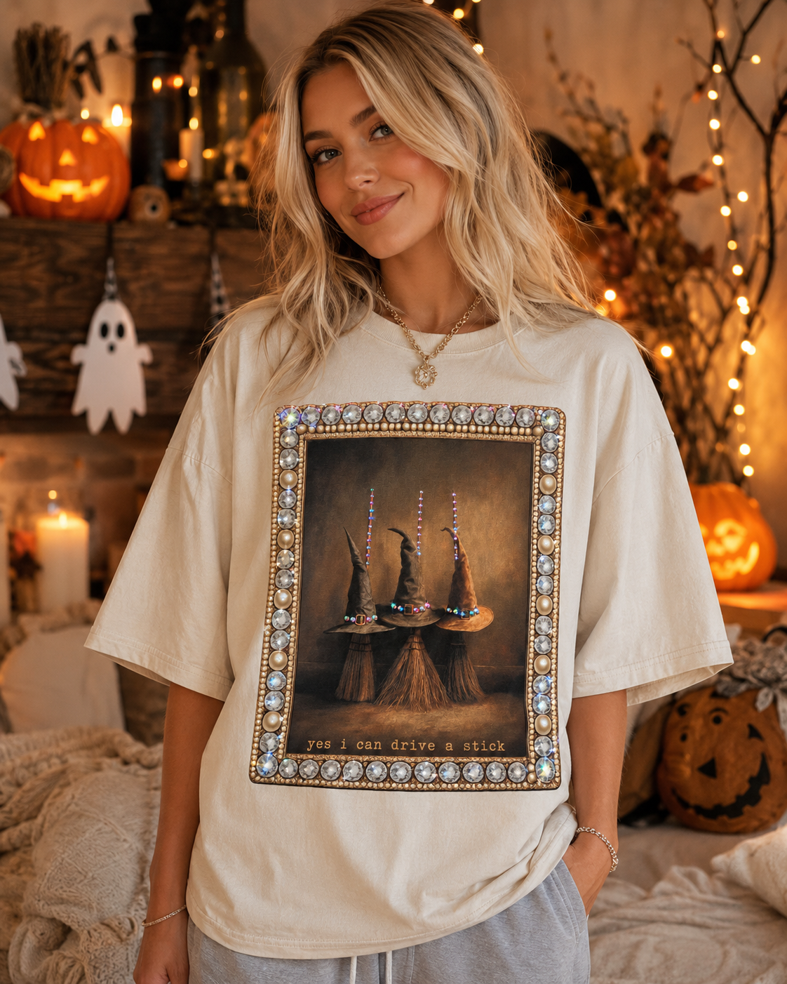Yes I Can Drive A Stick Cream Graphic Tee 2034: X-large