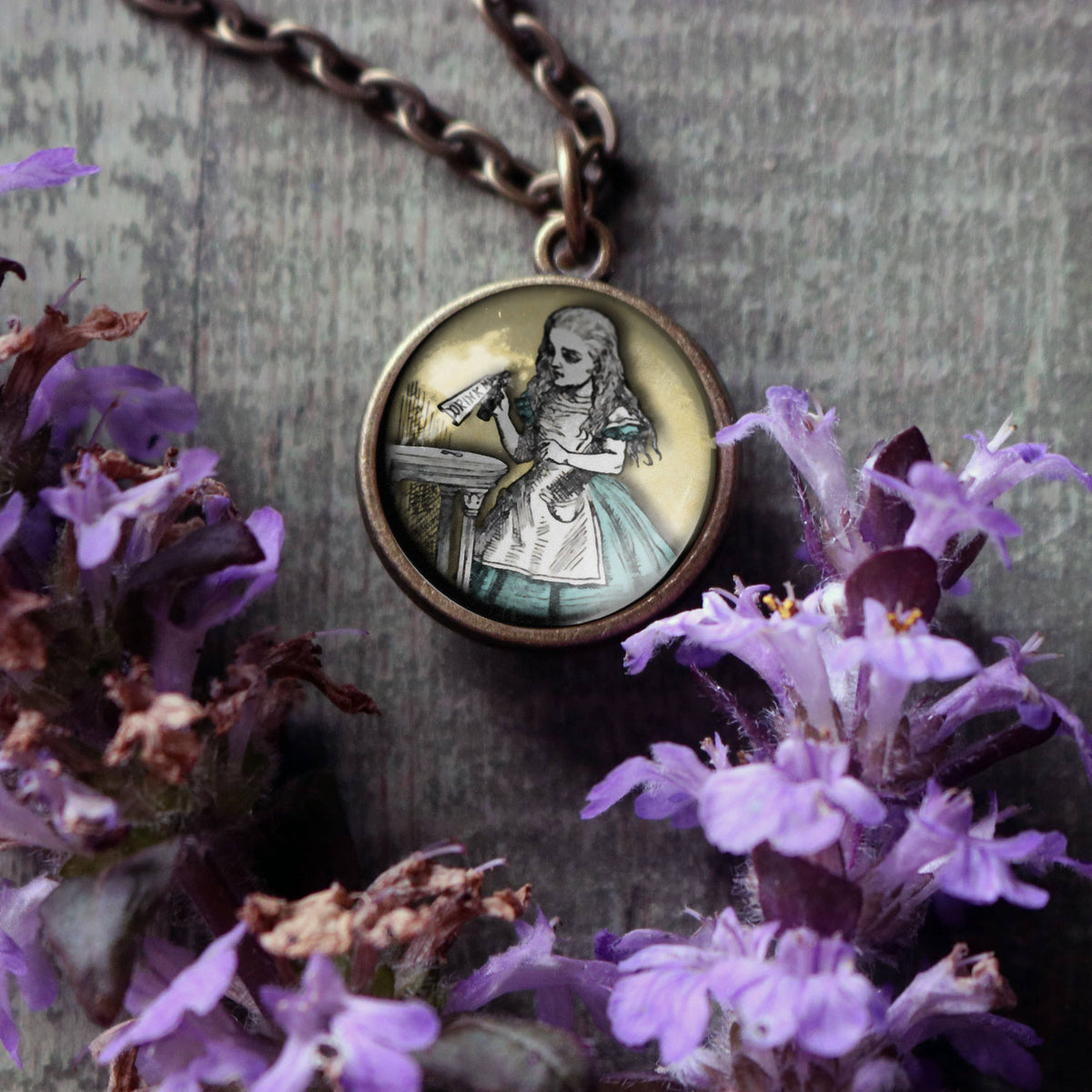 Alice in Wonderland "Drink Me" Simple Reversible Necklace