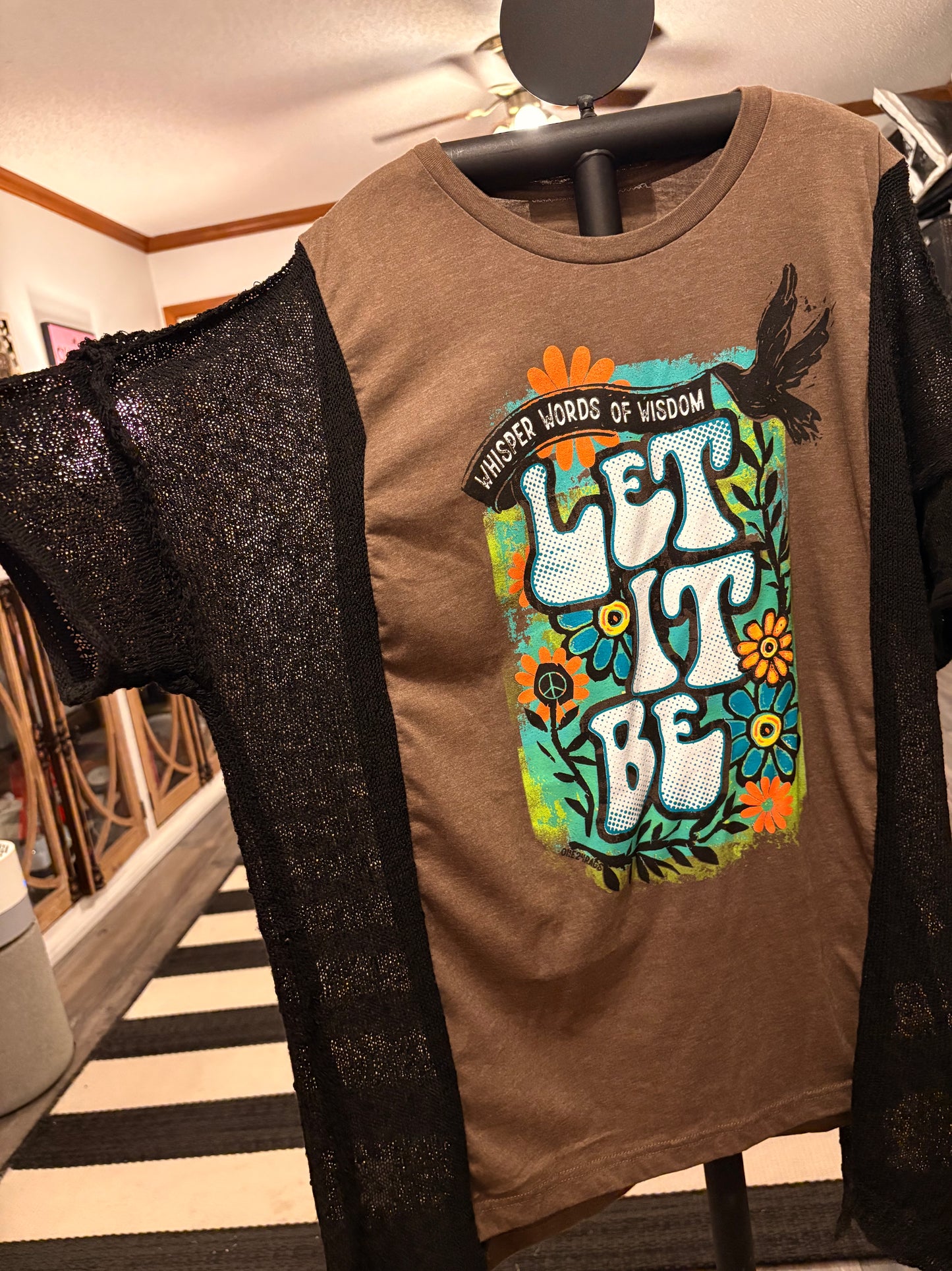 Let It Be Mesh Sweater Tee One size fit Small to XXL