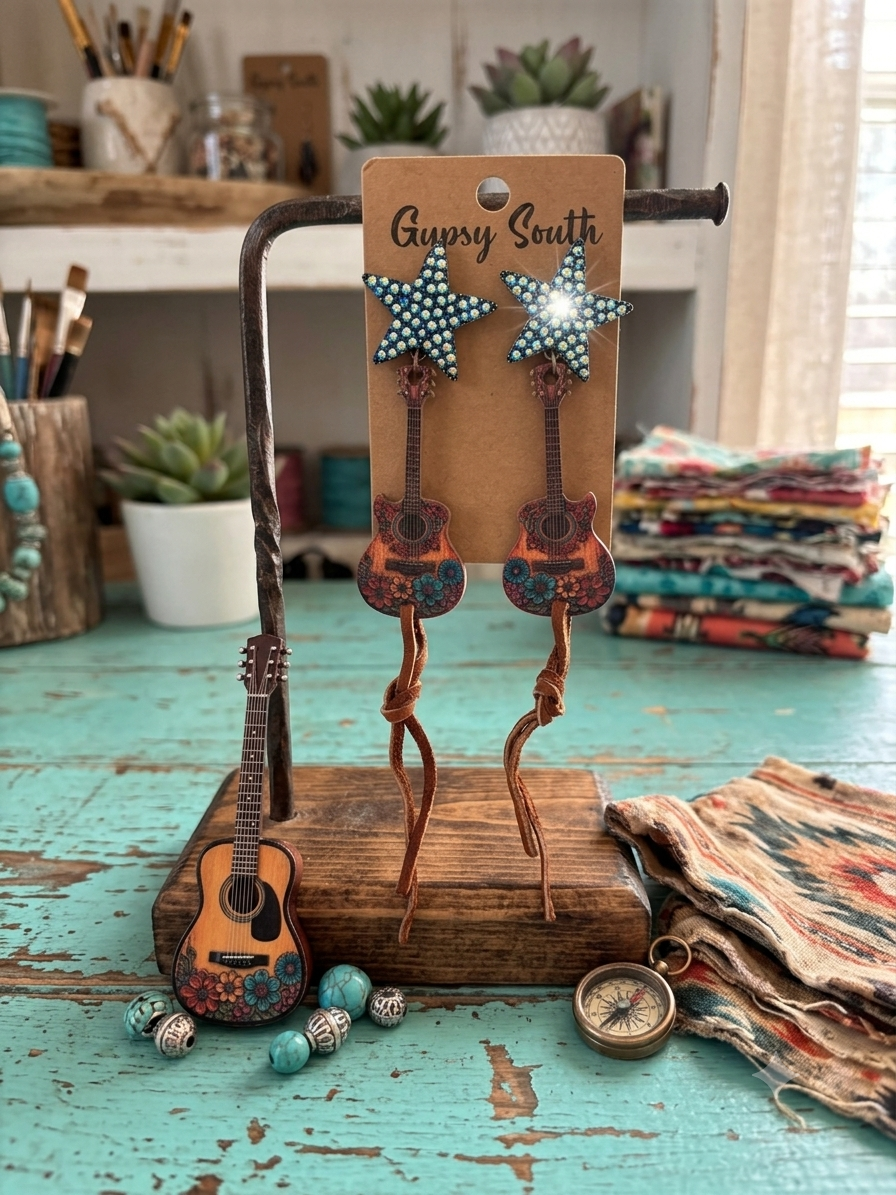 Rockstar Handcrafted Wooden Earrings