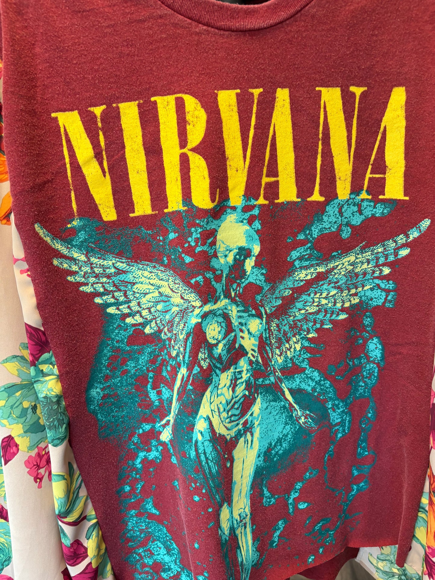Nirvana Upcycled Drop-Sleeve Tee One Size Fits a Small to XXL 6-16