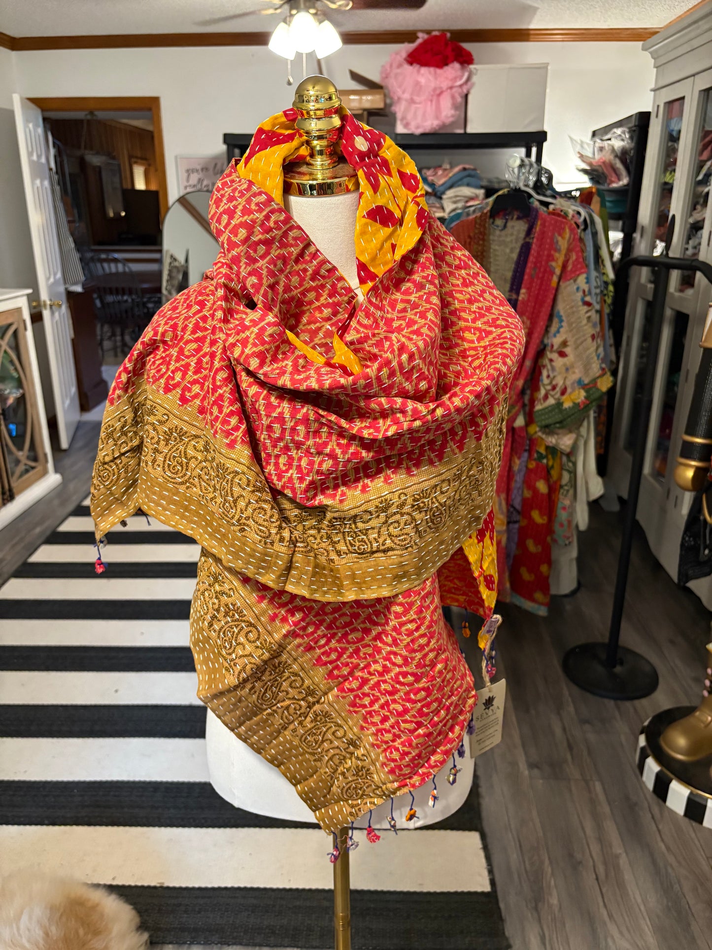 Lori Cotton Kantha Scarf