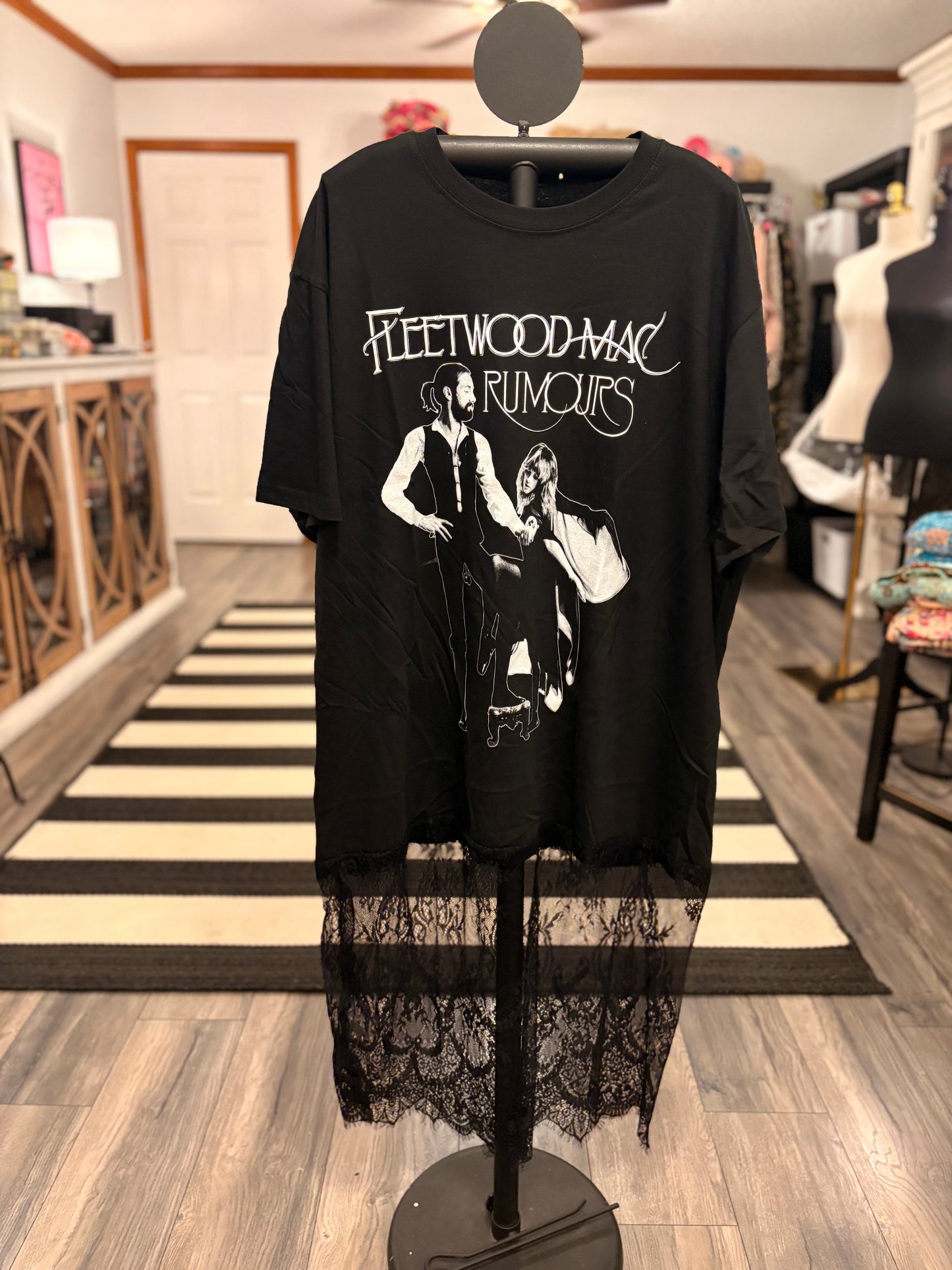 The Mac Lace Bottom Tee Dress OVERSIZED Fits a Small to 2X