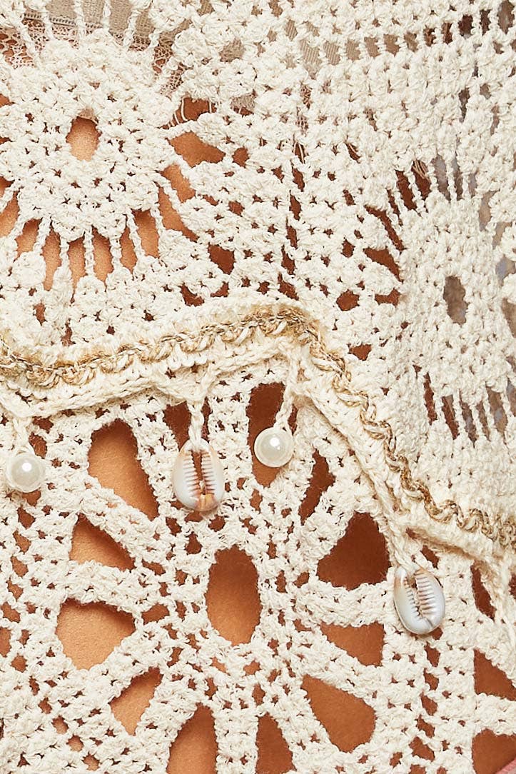 Round Neck Sleeveless Solid Crochet Top: GRASS GREEN / One Size Fits a Small to XXL