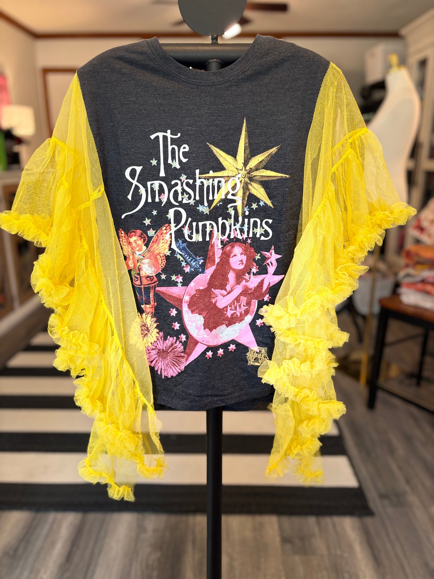 Smashing Pumpkins Upcycled Rockstar Poncho One Size Fits a Small to XL