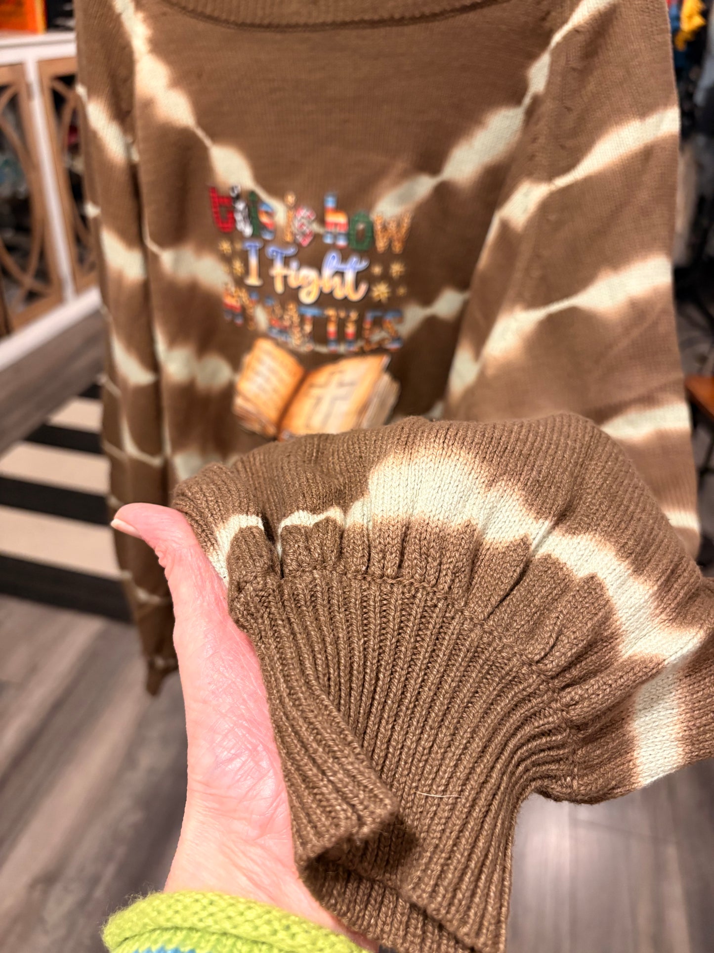 Bible Battles Upcycled Oversized Sweater Fits XL/2X