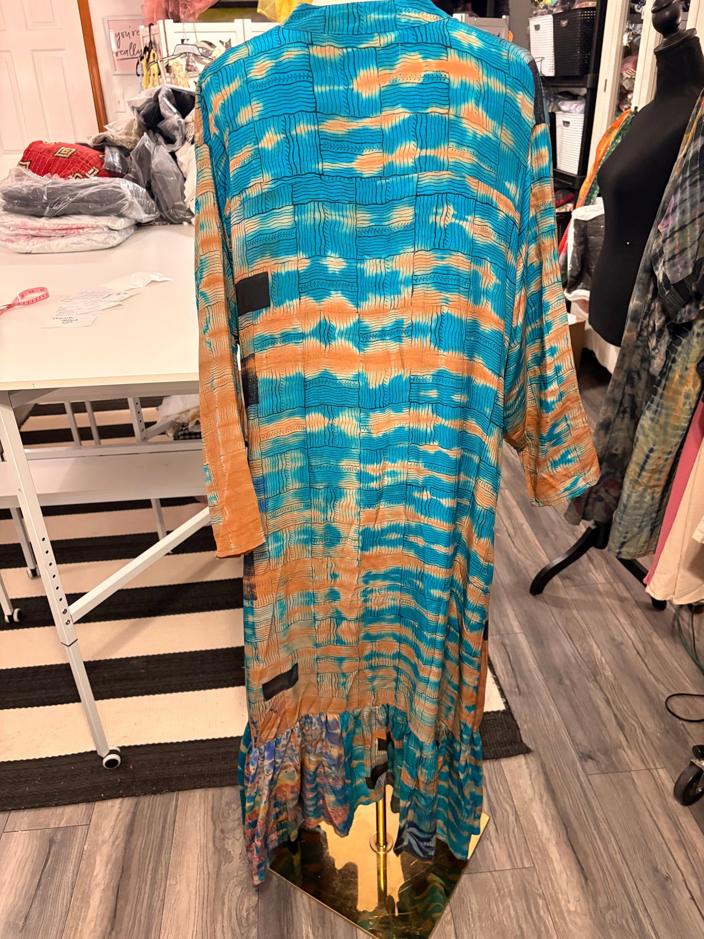 Tammy Hi/Lo Silk Ruffled Duster One Size Fits Small to 2X 2-16