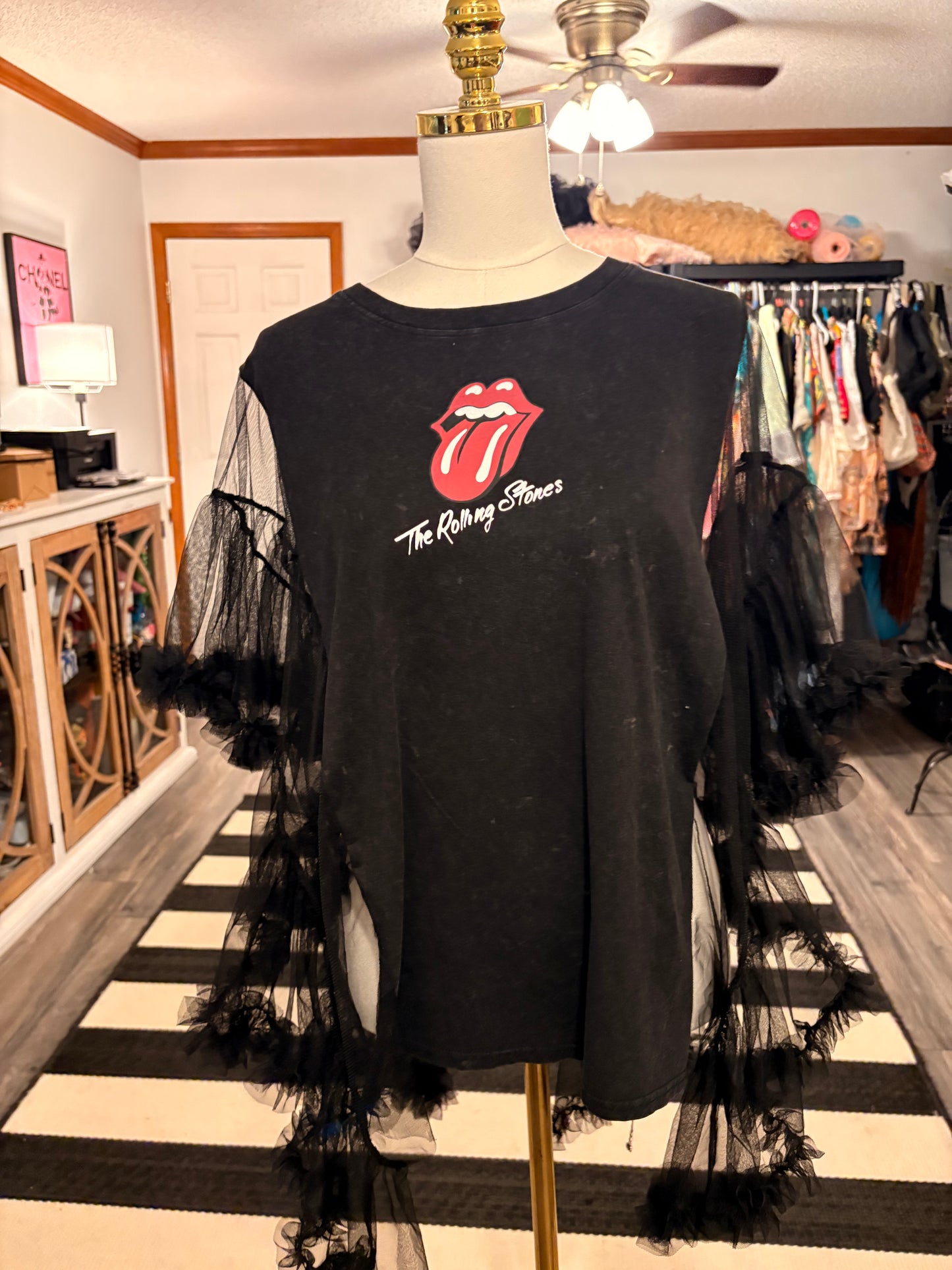 Stoned Upcycled Rockstar Poncho One Size Fits a Small to Large