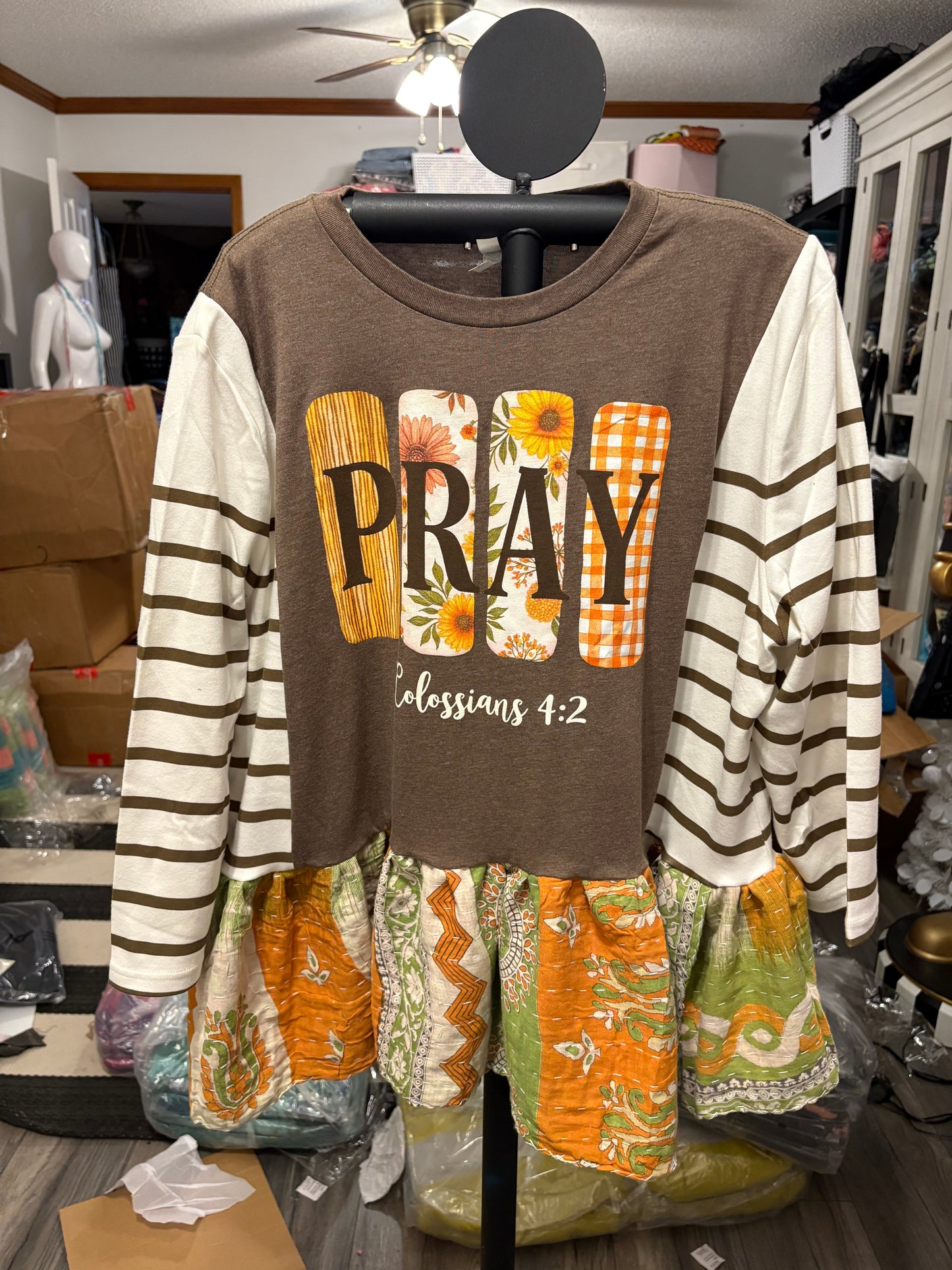 Pray Upcycled Vintage Kantha Doll Baby One Size Fits Most Size 6-16