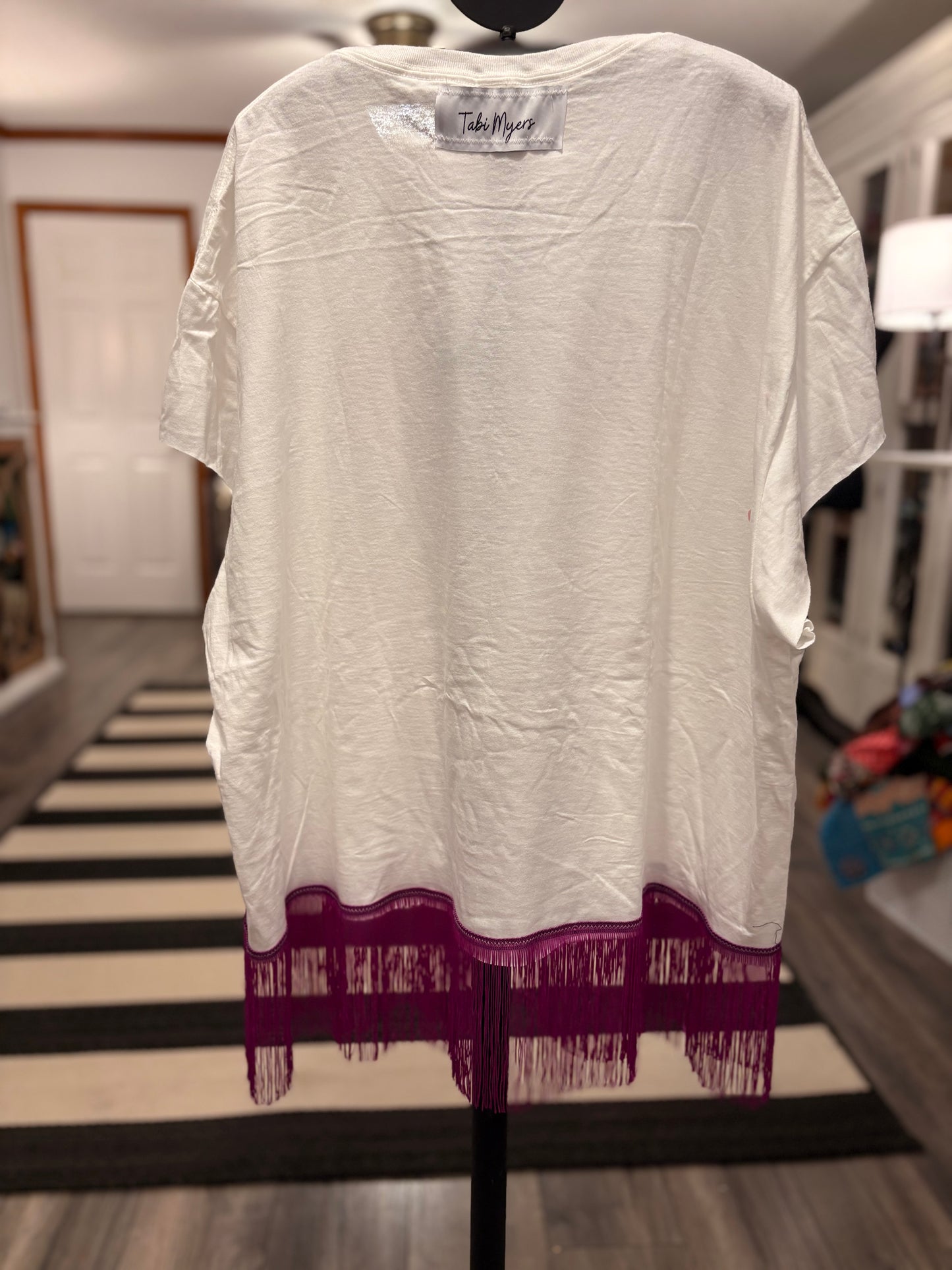 Pink Plum Fringe Tee One Size Fits Small to XXL