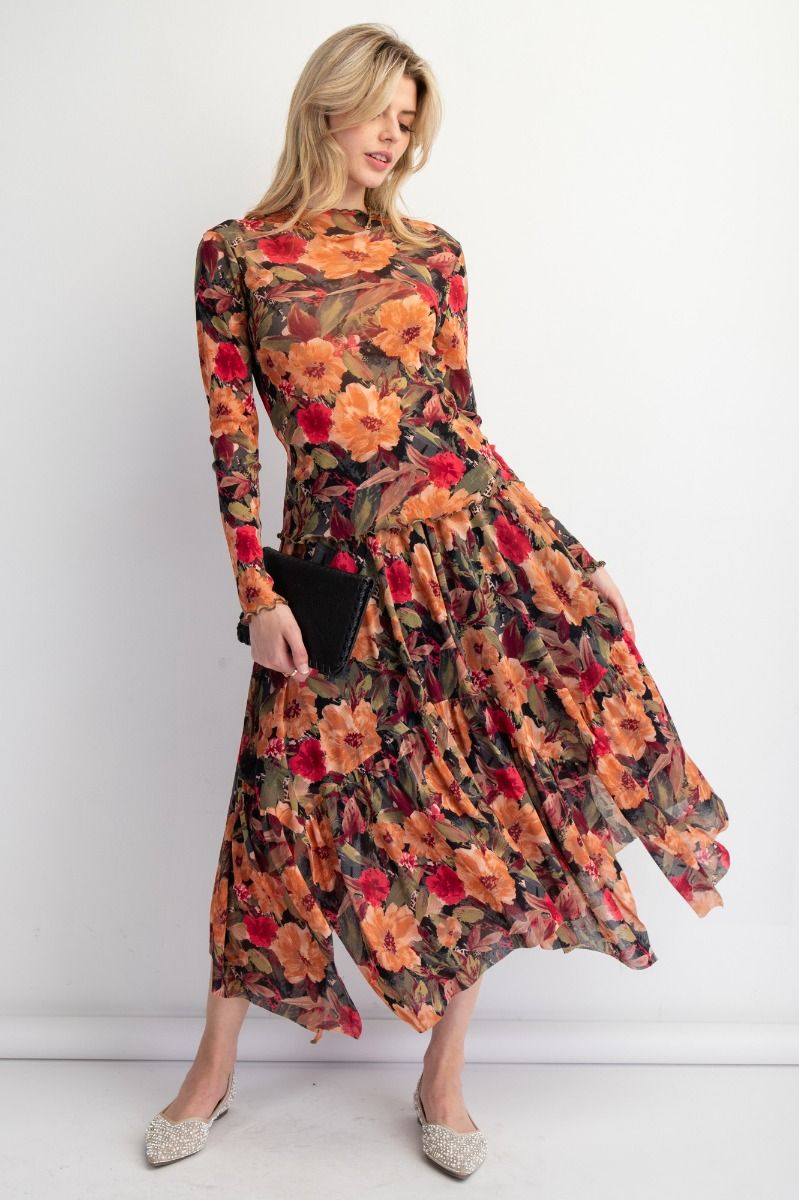 Black Rust Ballerina Asymmetrical Skirt