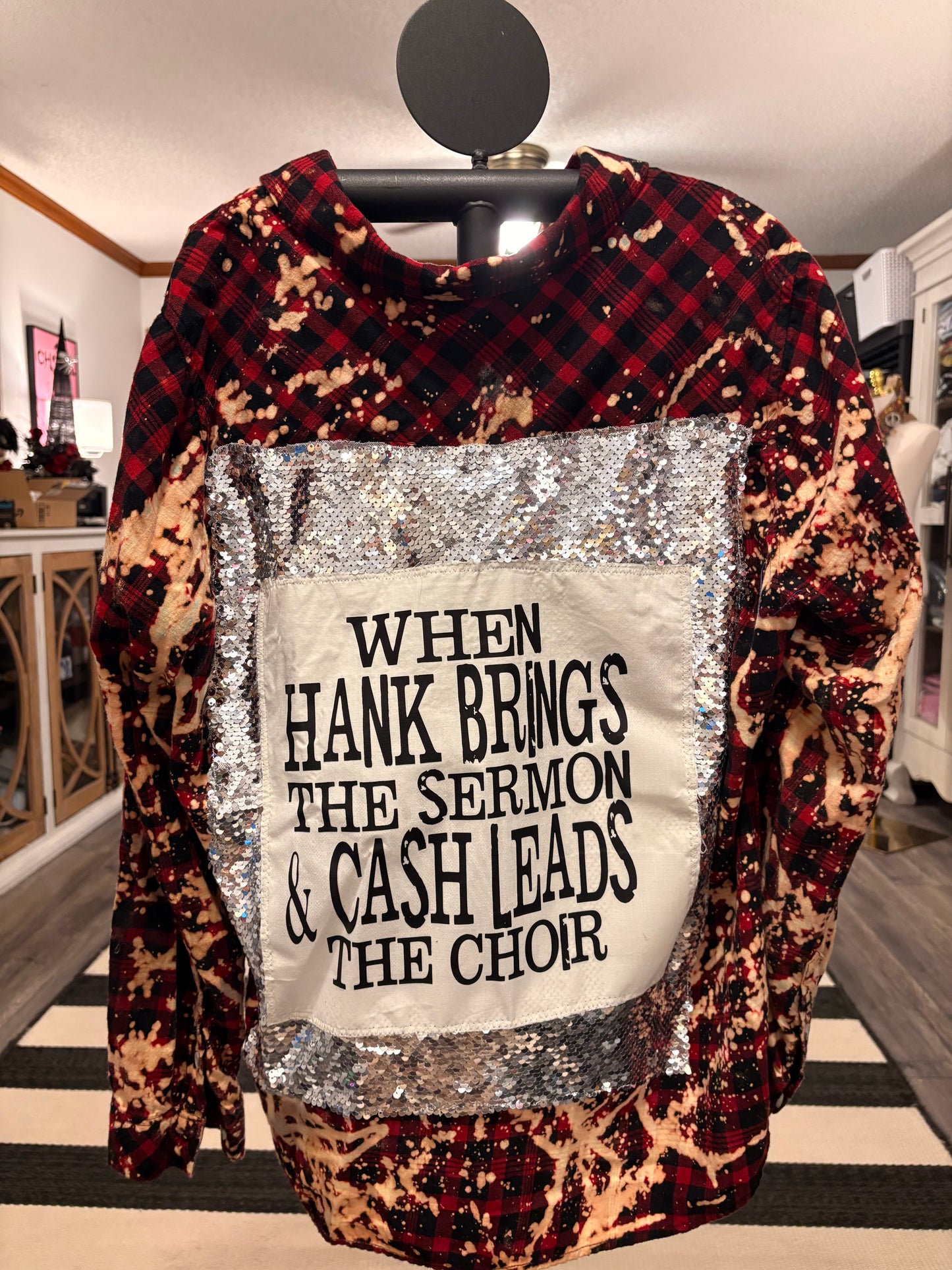 Flashy Flannel with Sequin Panel Hank Brings Sermon Small to XL 4-14