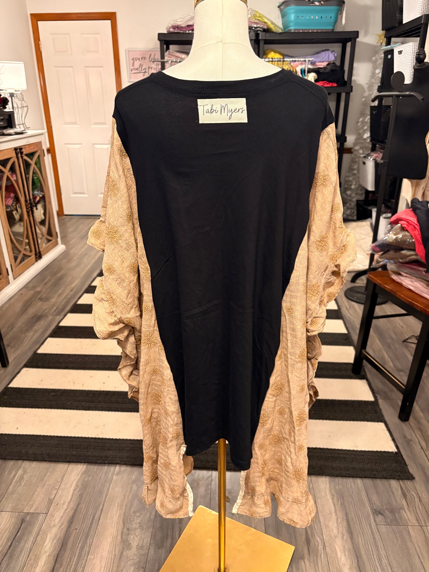 Zeppelin Upcycled Rockstar Fairytale Ruffled Kimono One Size Fits a Large to 3X Oversized!