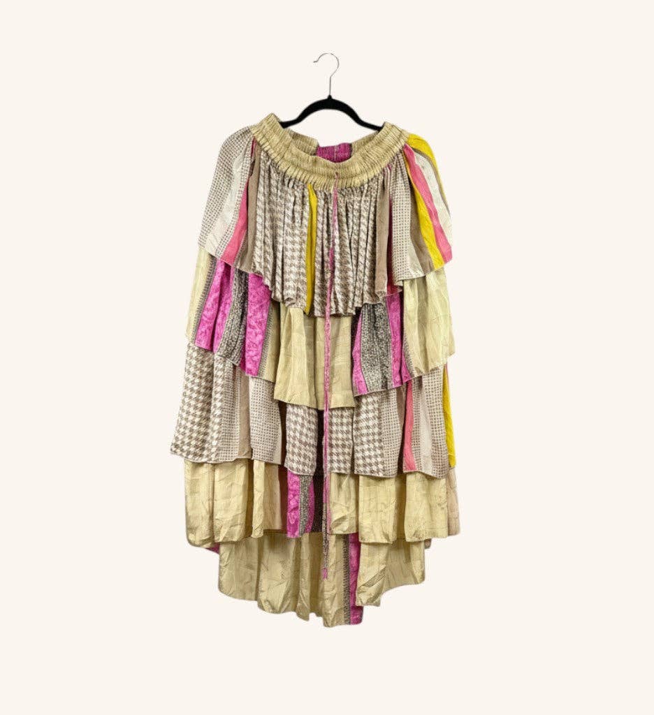 Ruffle Muse Hi-Lo Silk Skirt 1000-12