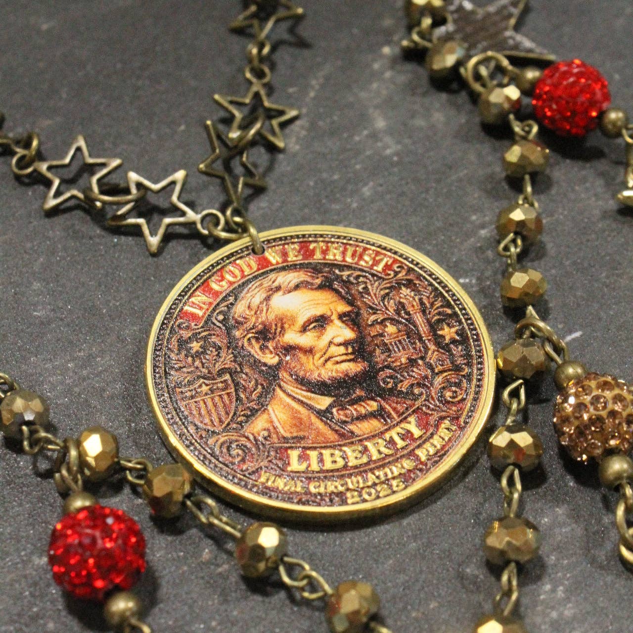 In God We Trust Golden Charm'd Necklace