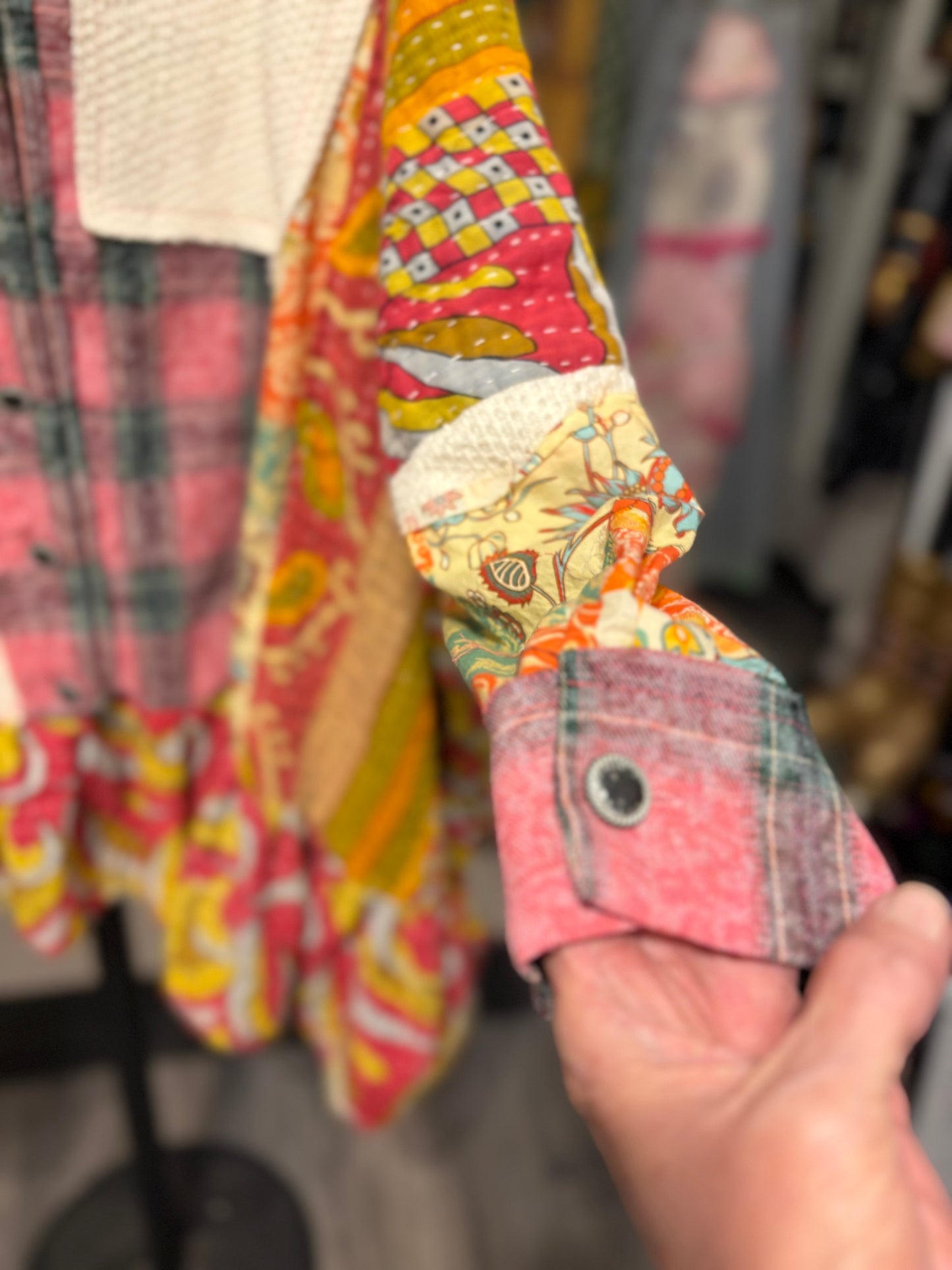 Abby Upcycled Vintage Kantha Dress/Long Shirt One Size Fits Most