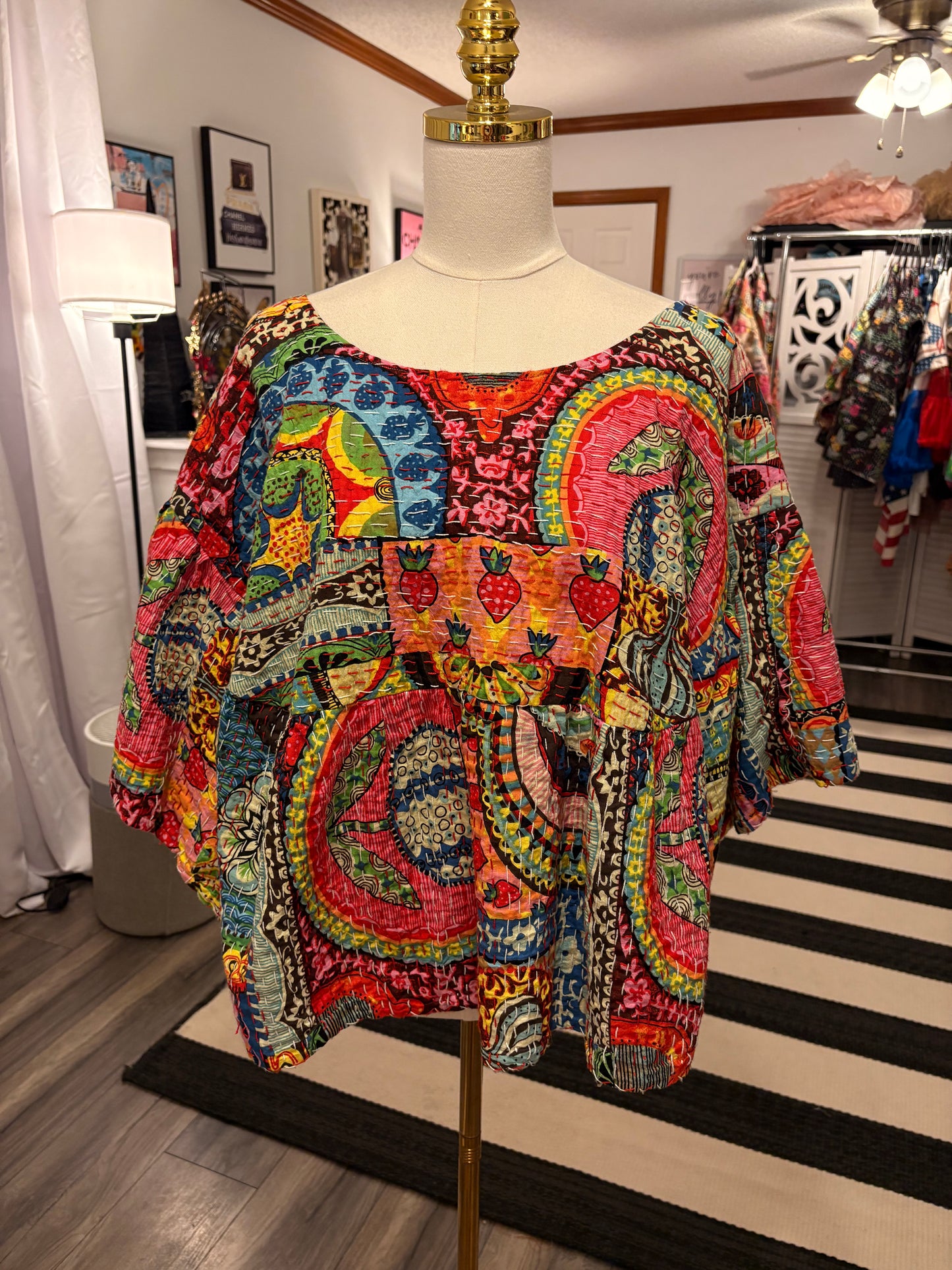 Carrie Kantha Circle Top One Size Fits a Small to XXL