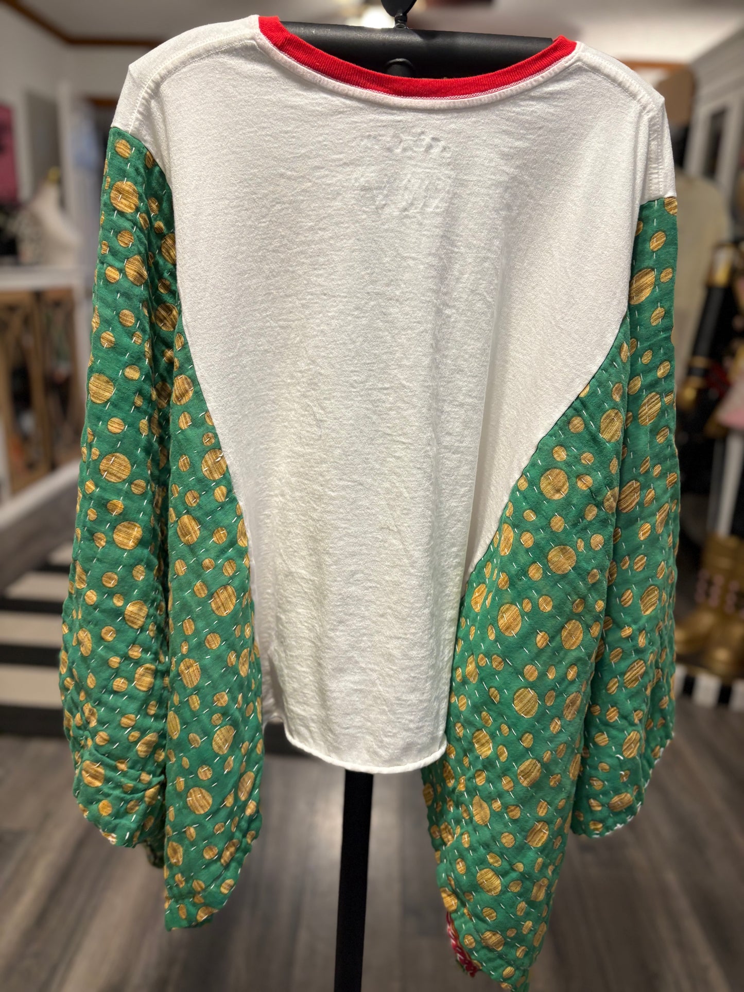 Stones US Tour Upcycled Vintage Kantha Poncho Tee Fits A Size Small to XXL