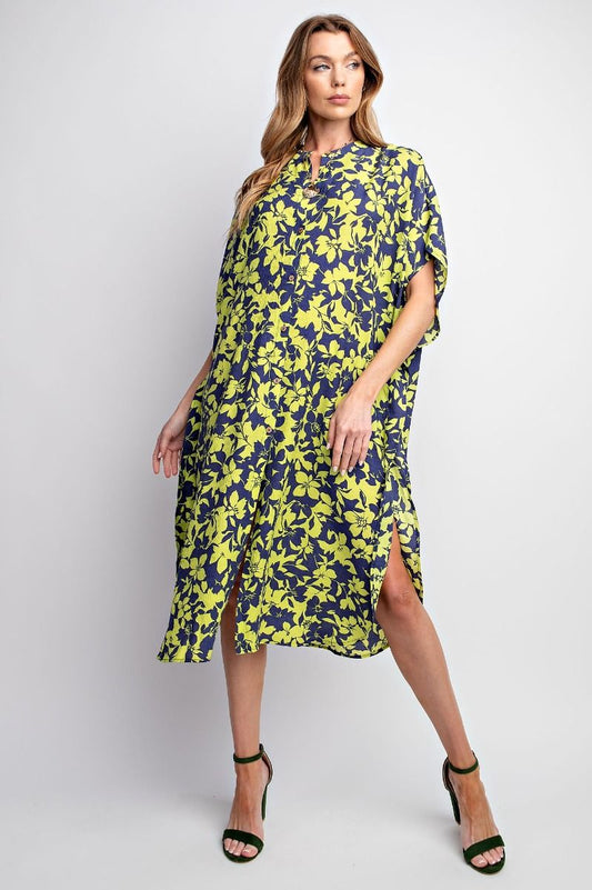 Peach Blossom Shirt Dress