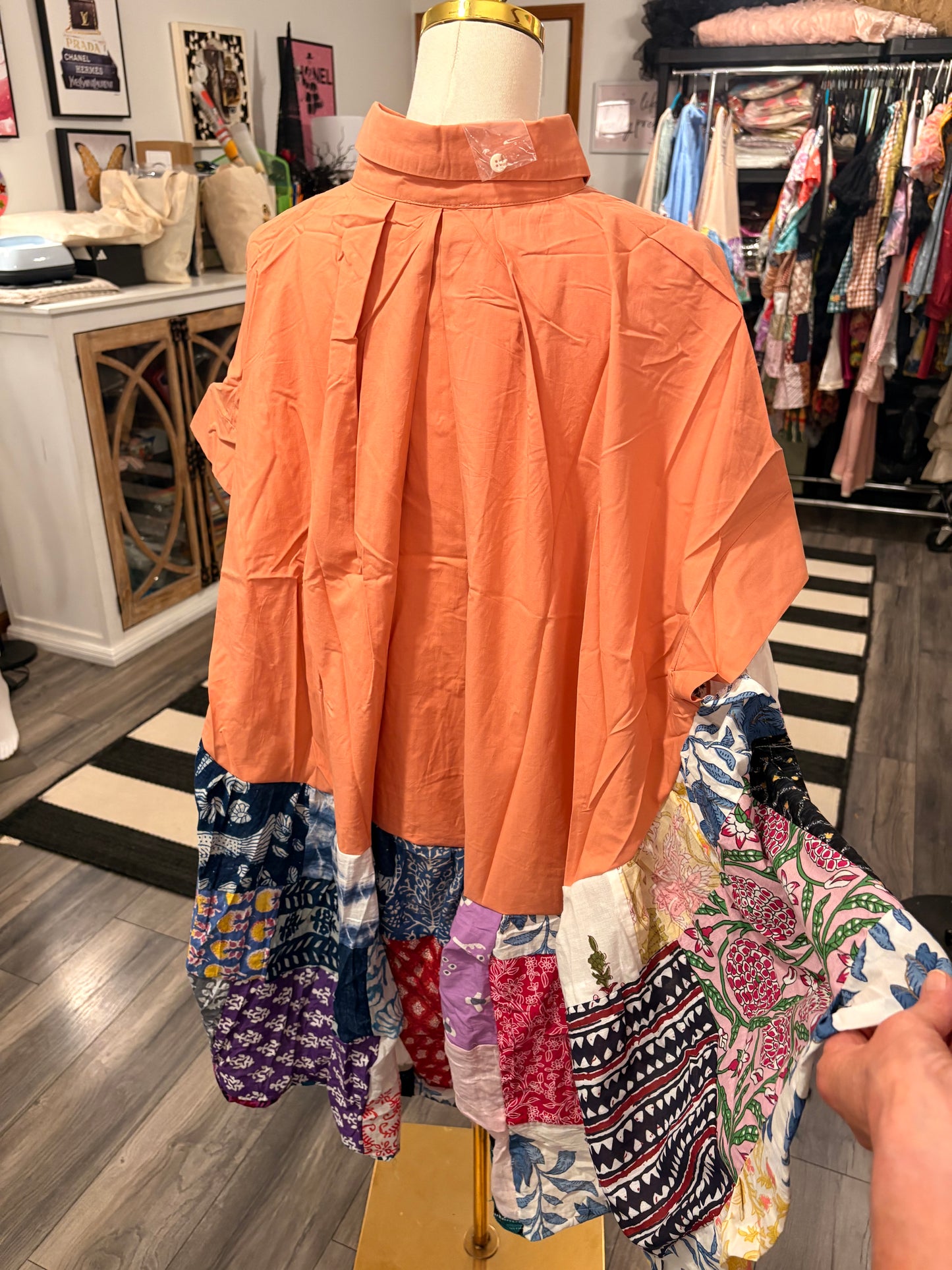 Amelia Upcycled Butterfly Poncho One Size Fits a Large to 3X