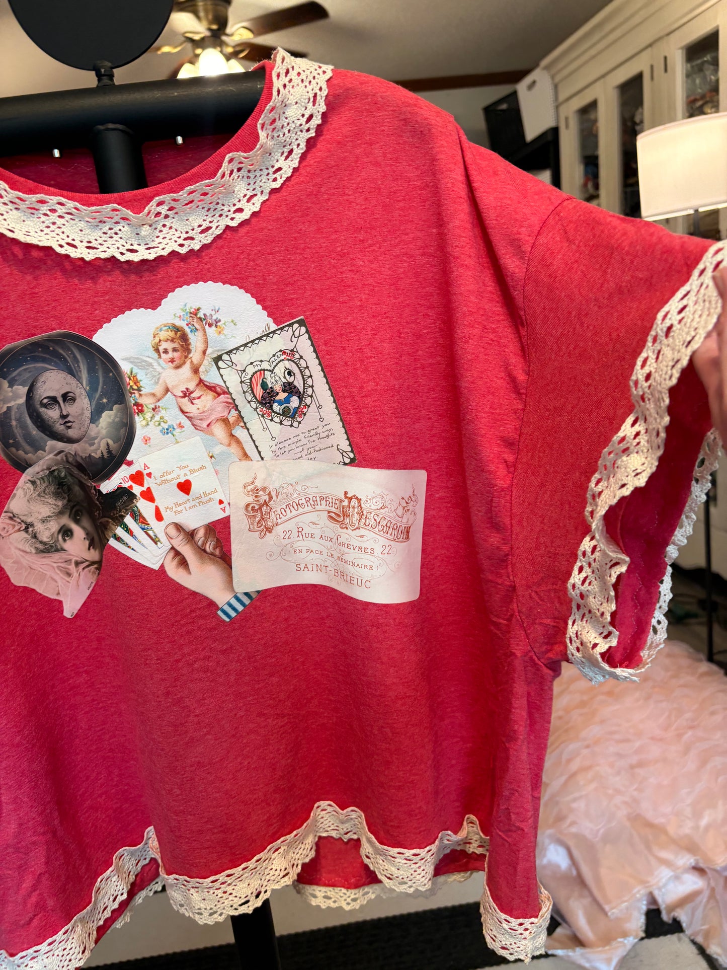 Love You to the Moon “Junk” Tee One Size Fits a Small to XXL SHORT Length Oversized Fit