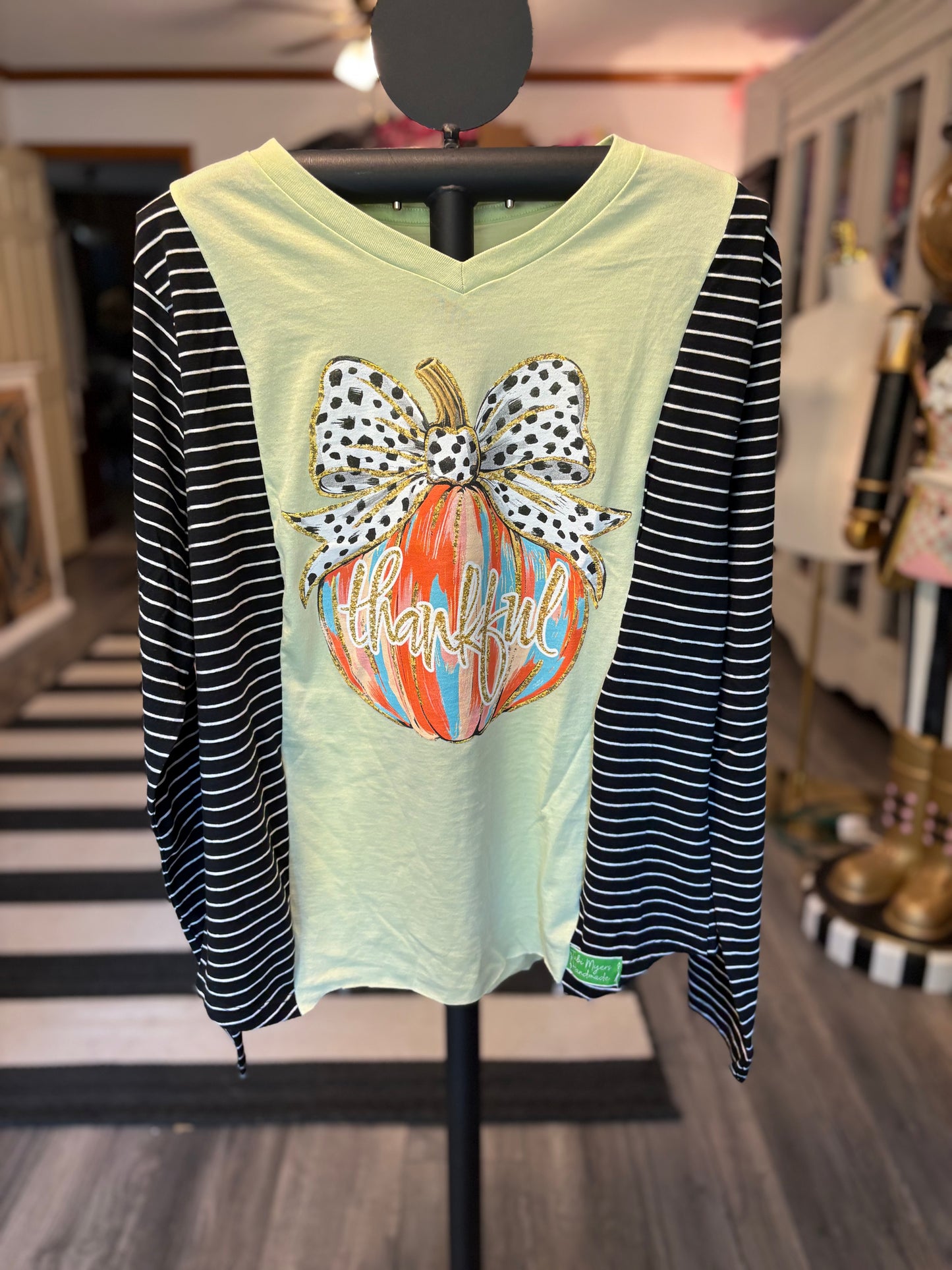 Thankful Upcycled Drop-Sleeve Tee One Size Fits a Small to Large