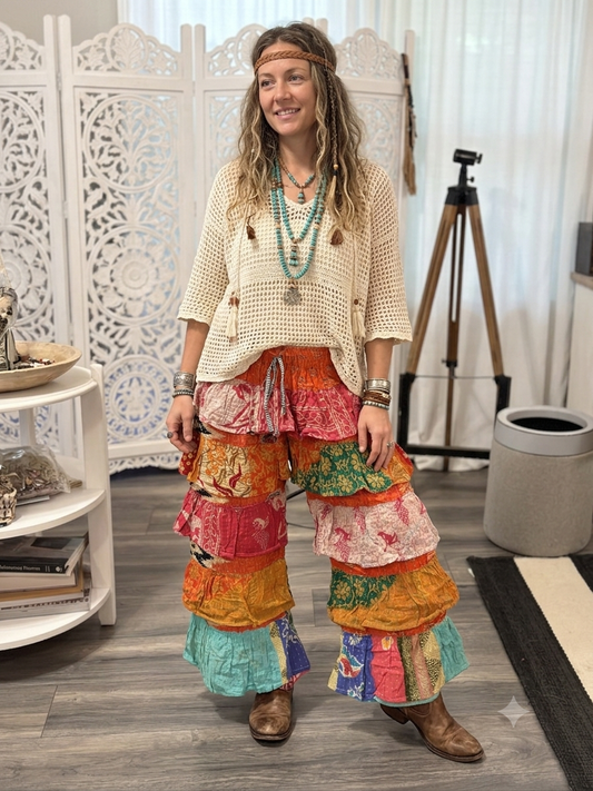 Rachel Tiered Simi Kantha Ruffle Pants One Size Fits 2-16