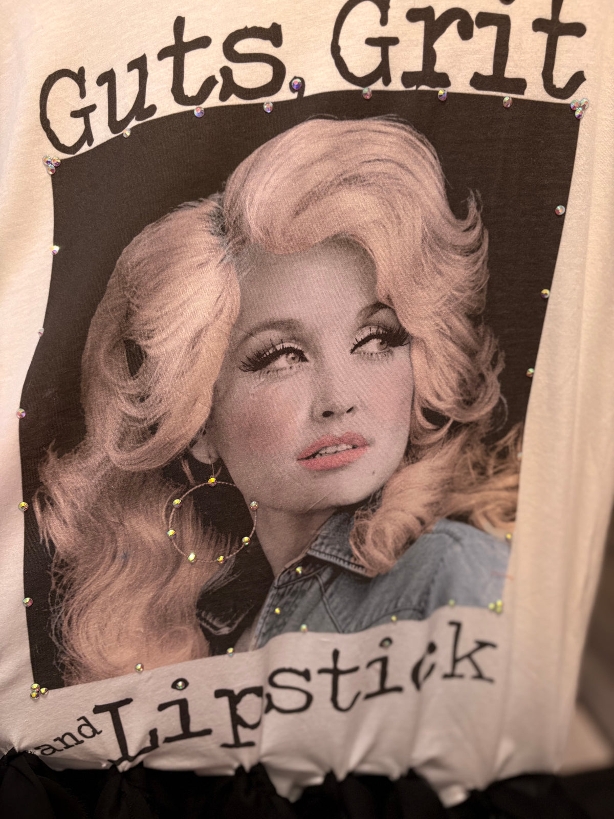 Grits and Guts Glam Asymmetrical Tee One Size Fits Small to Large