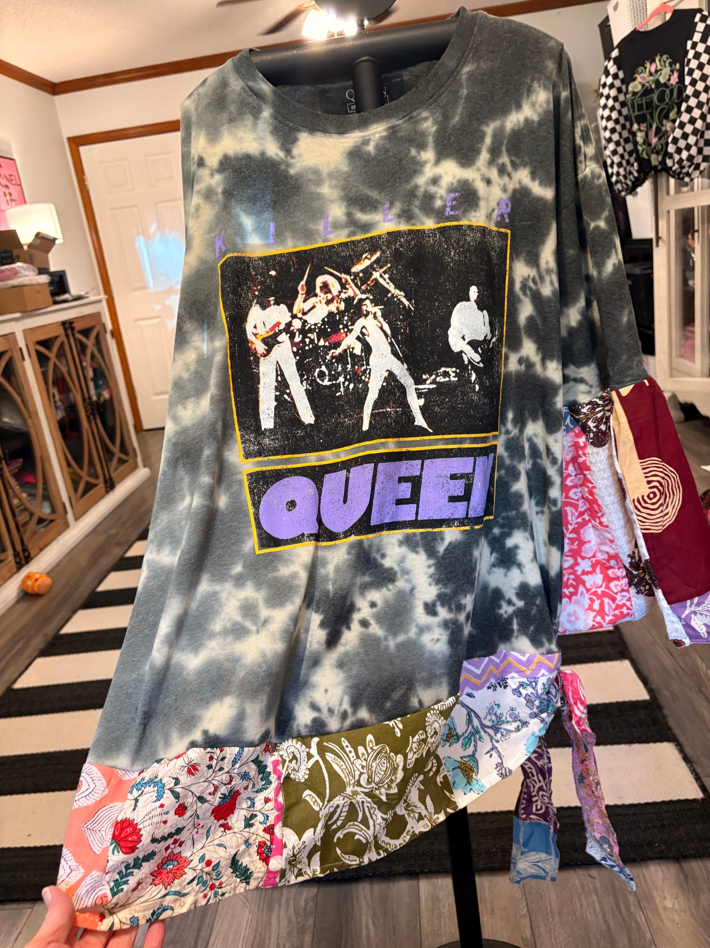 We Will Rock Upcycled Boho Queen Tee One Size Fits a Small to XXL